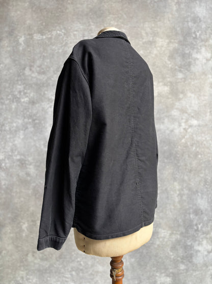 【~1980's】Vintage French Black Moleskin Work Jacket 『Adolphe Lafont アドルフ ラフォン』