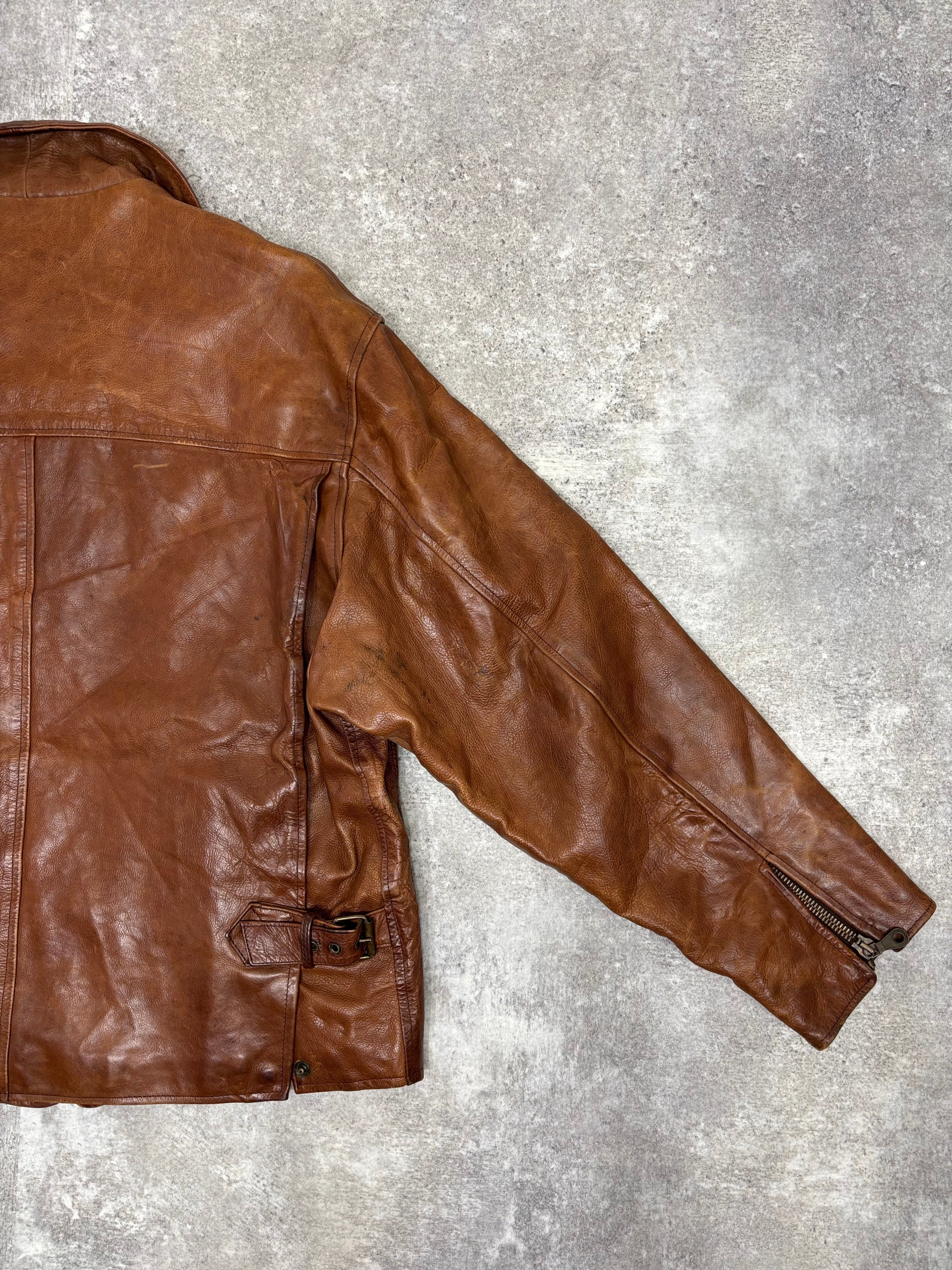 ~1990s Stealth & Co. Leather Zip Jacket – Brown