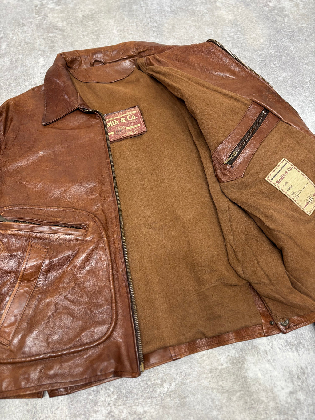 ~1990s Stealth & Co. Leather Zip Jacket – Brown