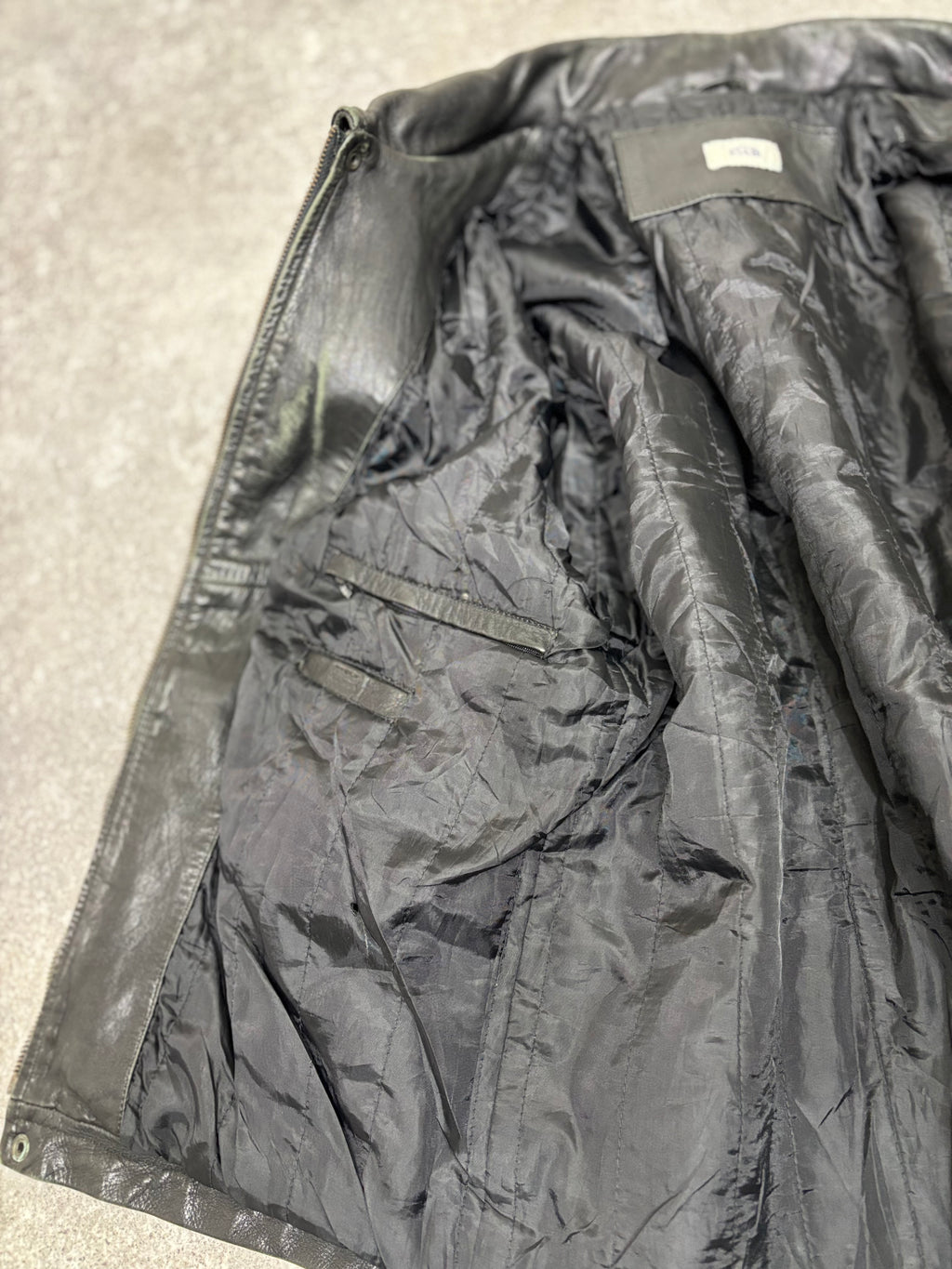 2000s Vintage Black Leather Jacket by KIABI