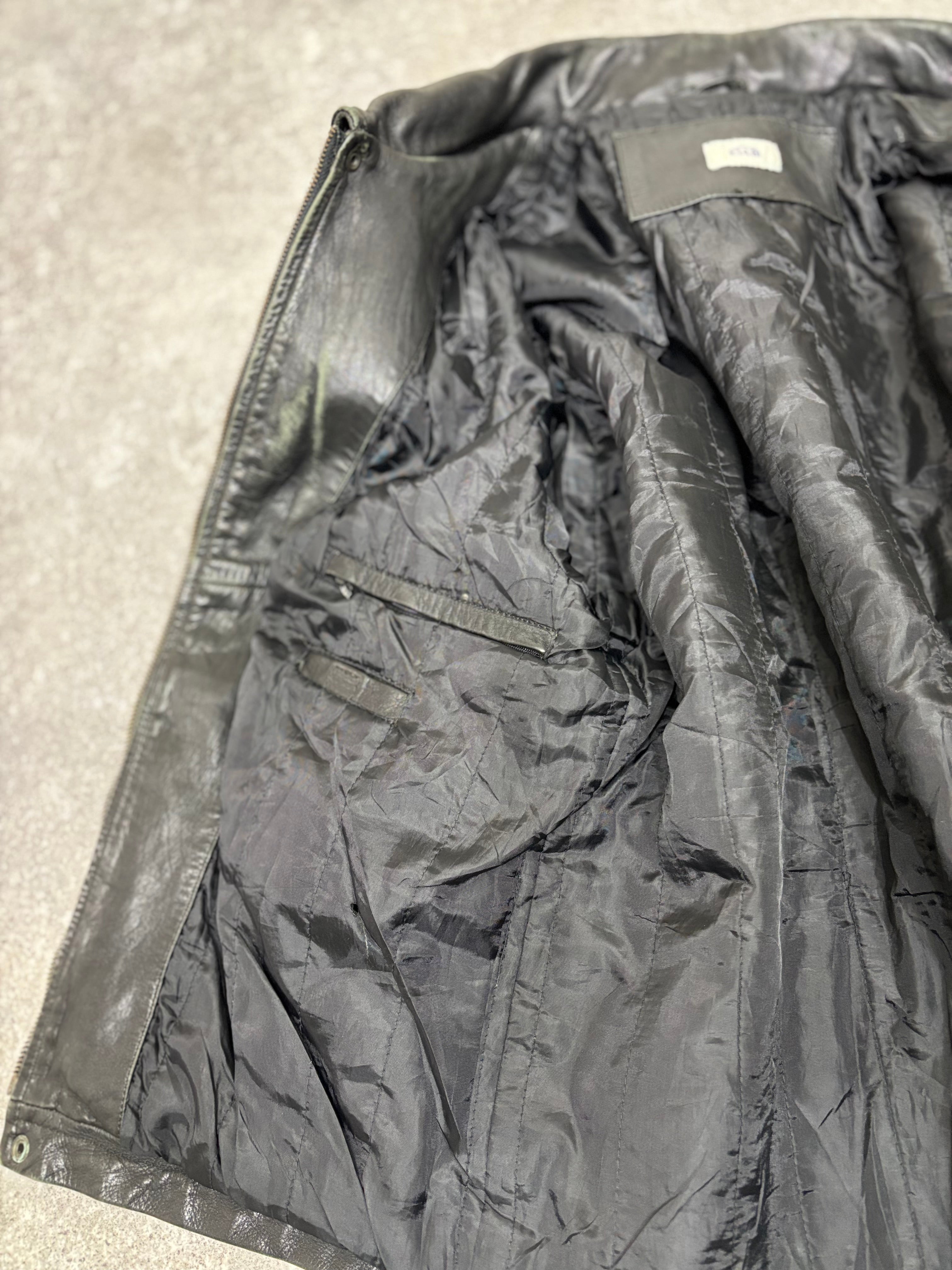 2000s Vintage Black Leather Jacket by KIABI