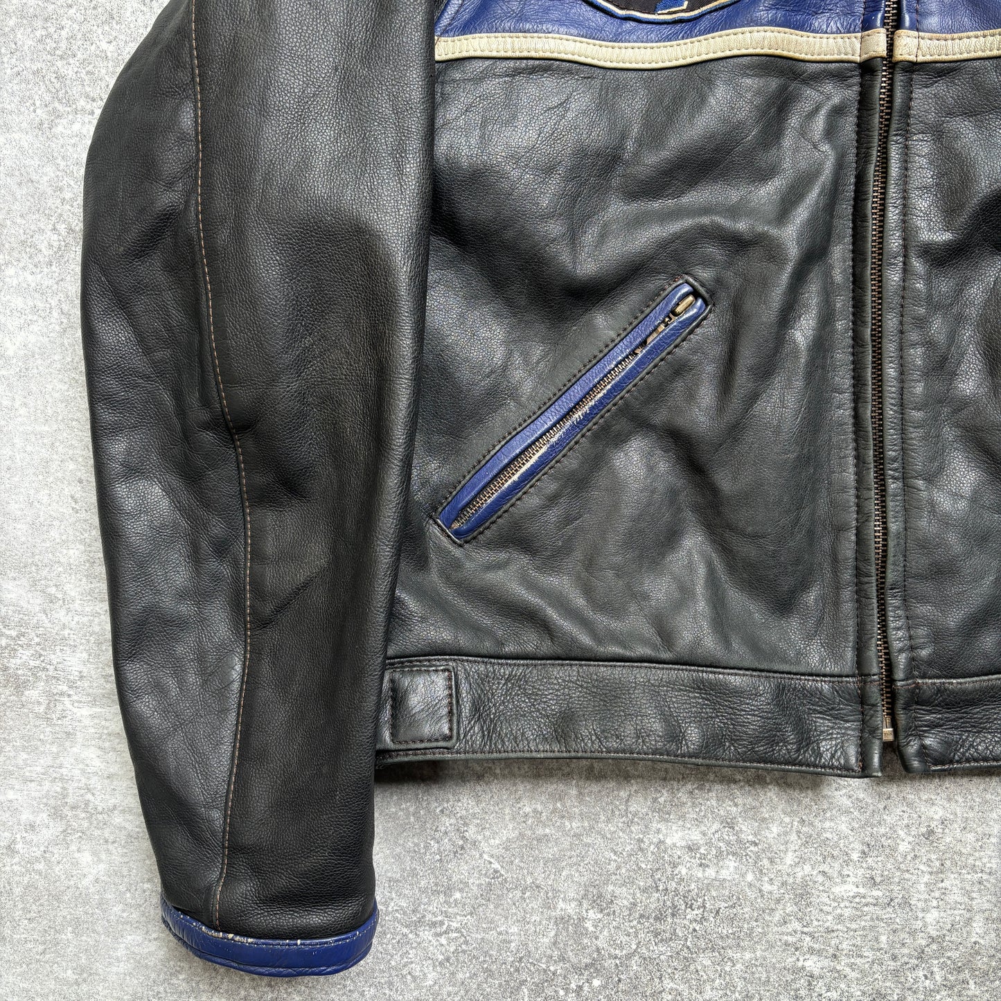 【~1990‘s】Black Leather Riders Jacket『Moto Mod』