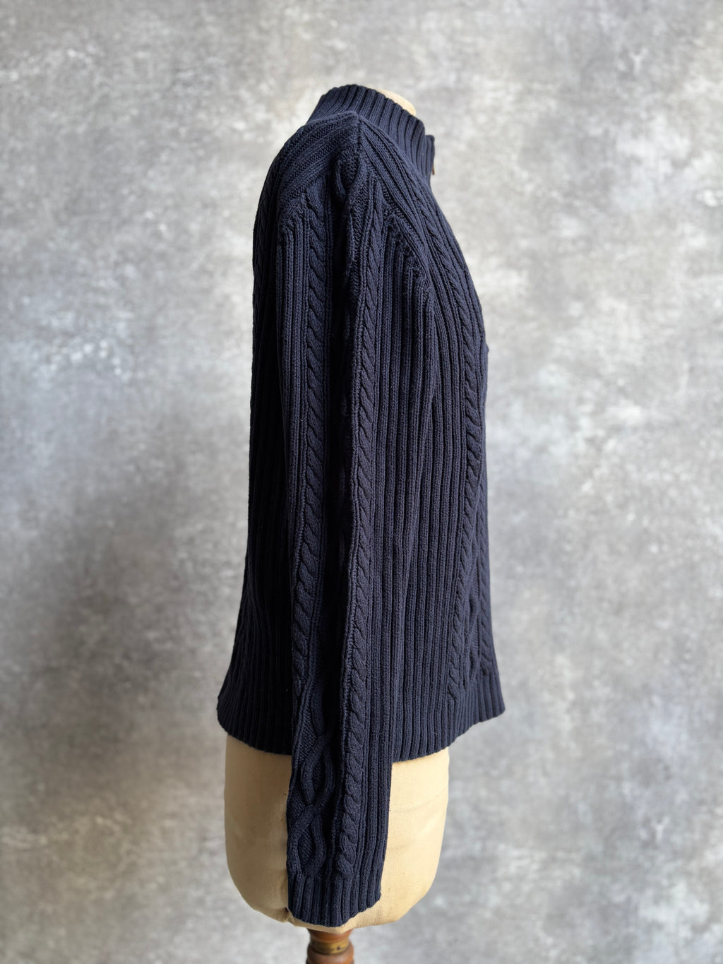 [1990's] Chaps Cable Knit Mock Neck Sweater