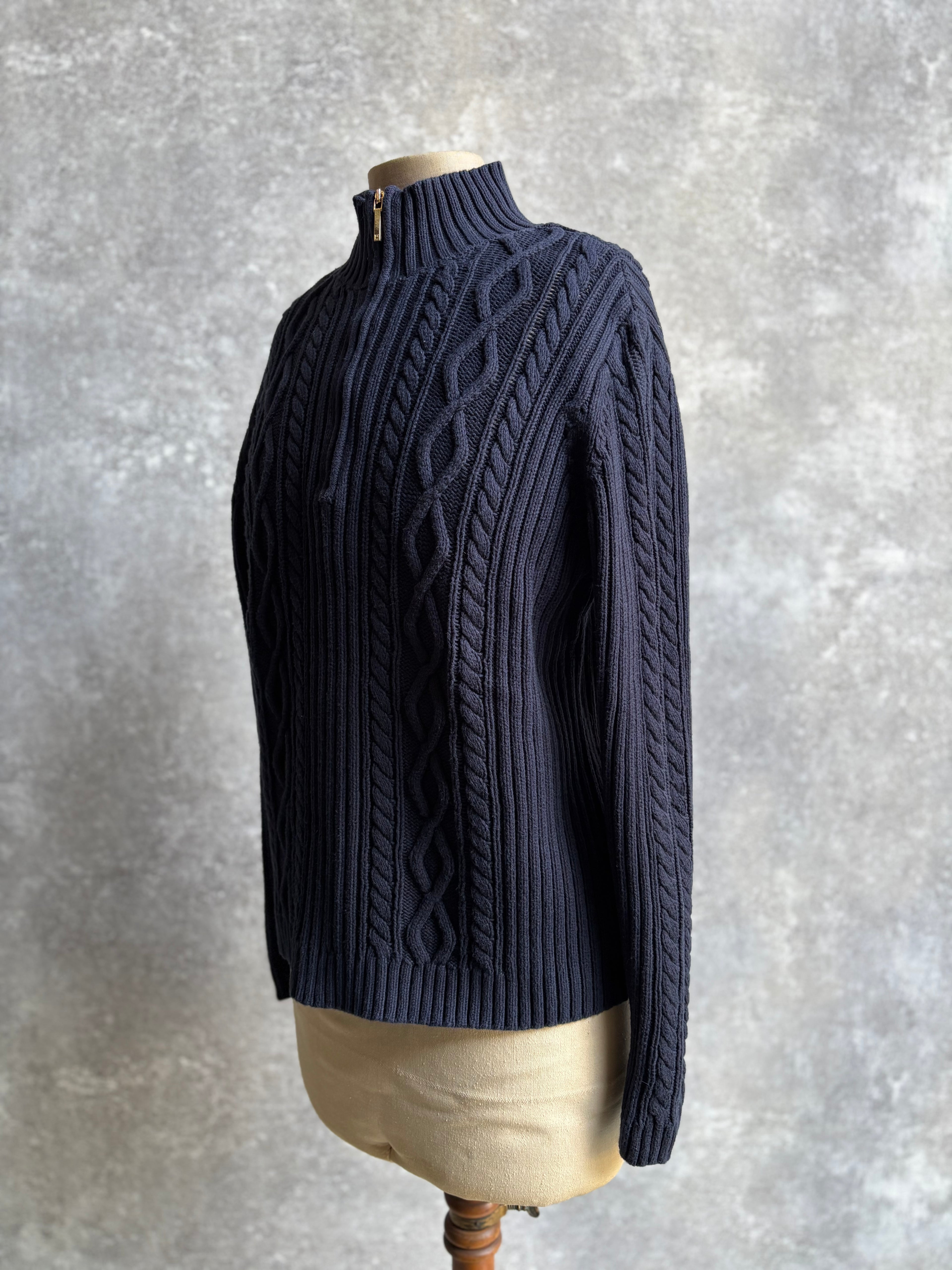 [1990's] Chaps Cable Knit Mock Neck Sweater