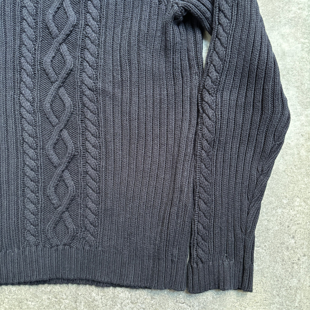 [1990's] Chaps Cable Knit Mock Neck Sweater