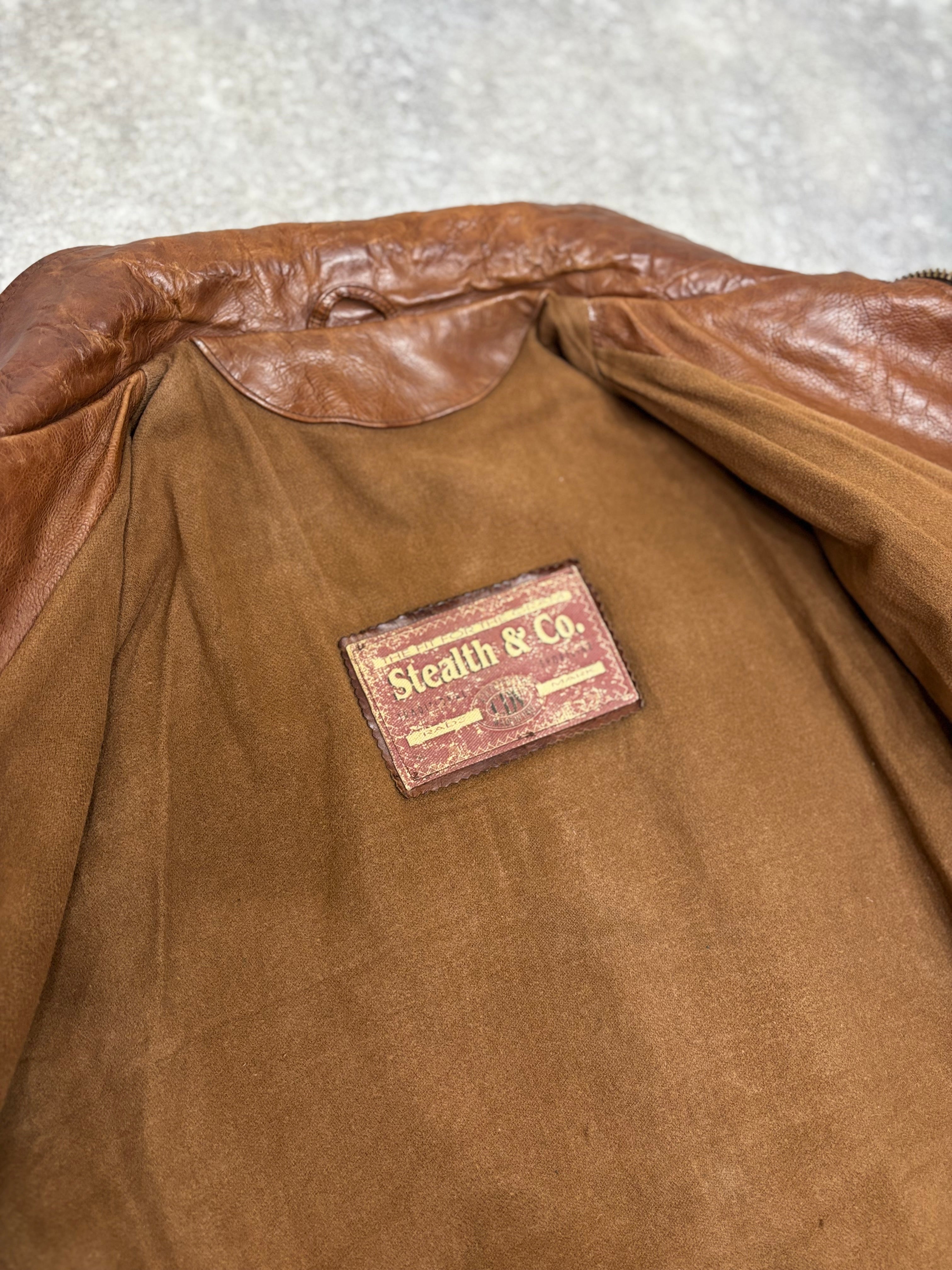 ~1990s Stealth & Co. Leather Zip Jacket – Brown