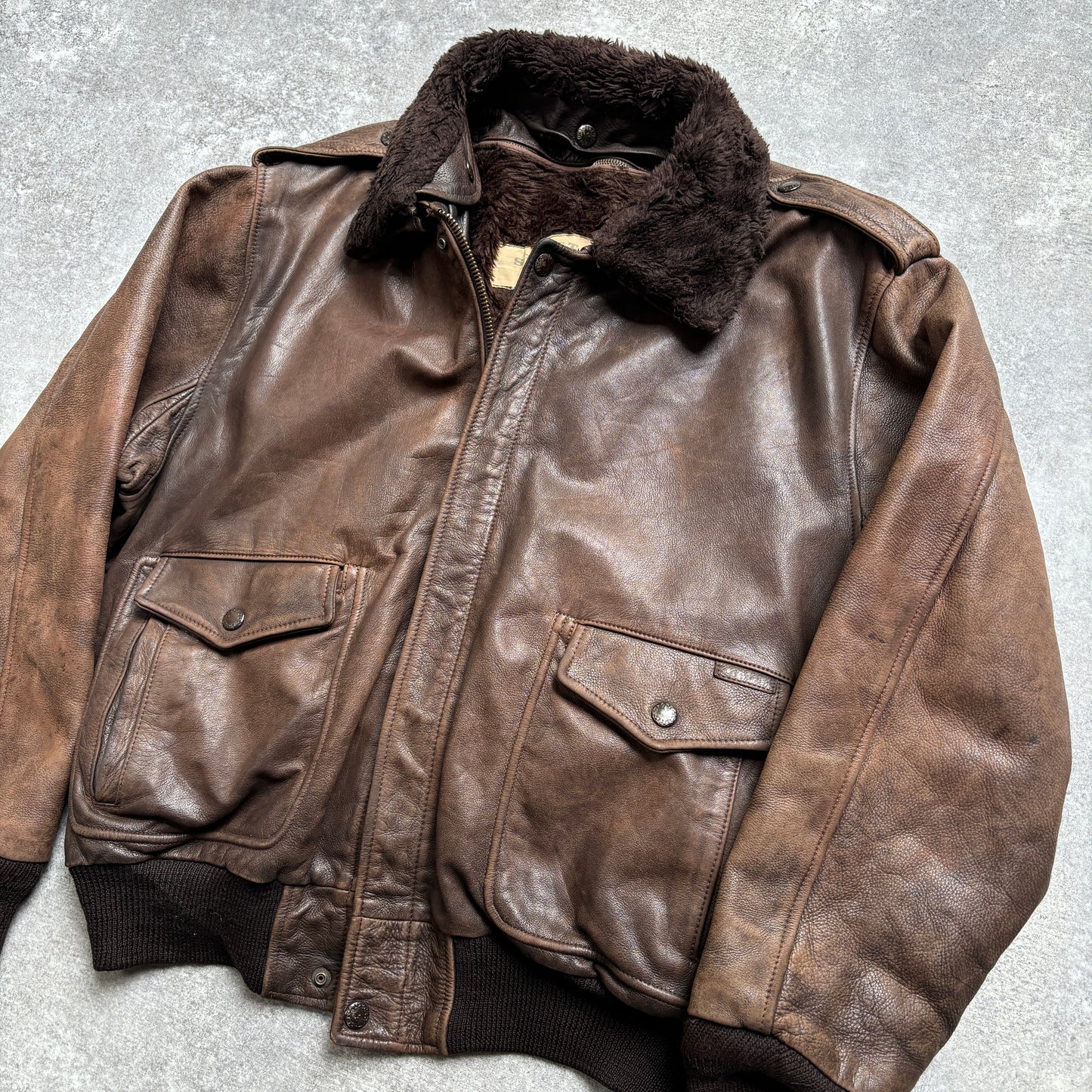 【~1990‘s】G-1 Type Brown Leather Fright Jacket