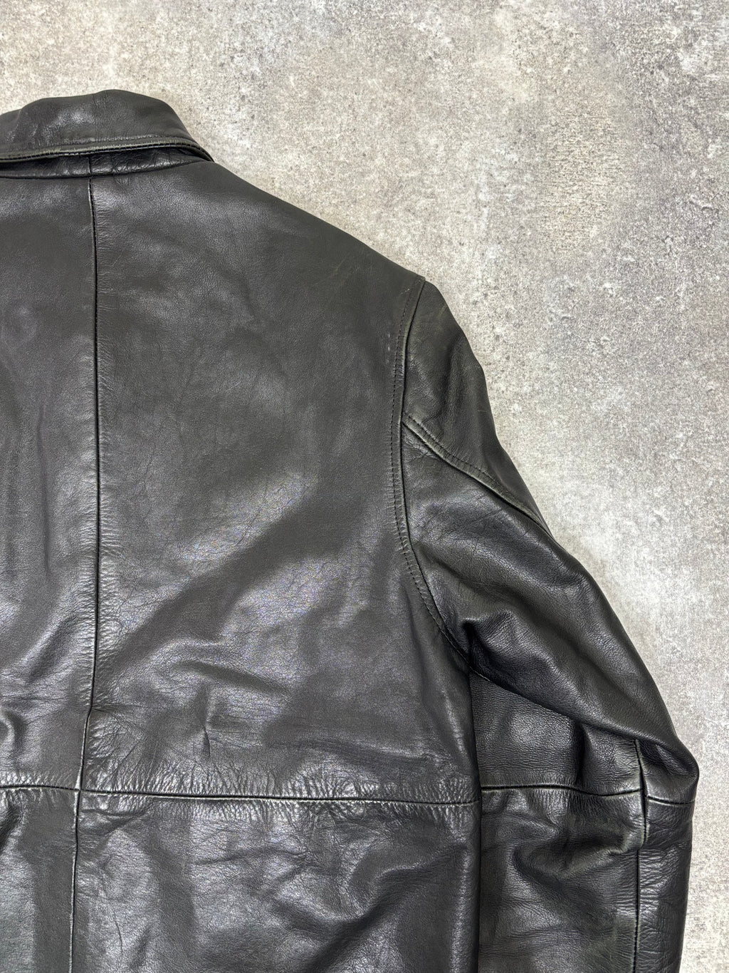 2000s Vintage Black Leather Jacket by KIABI