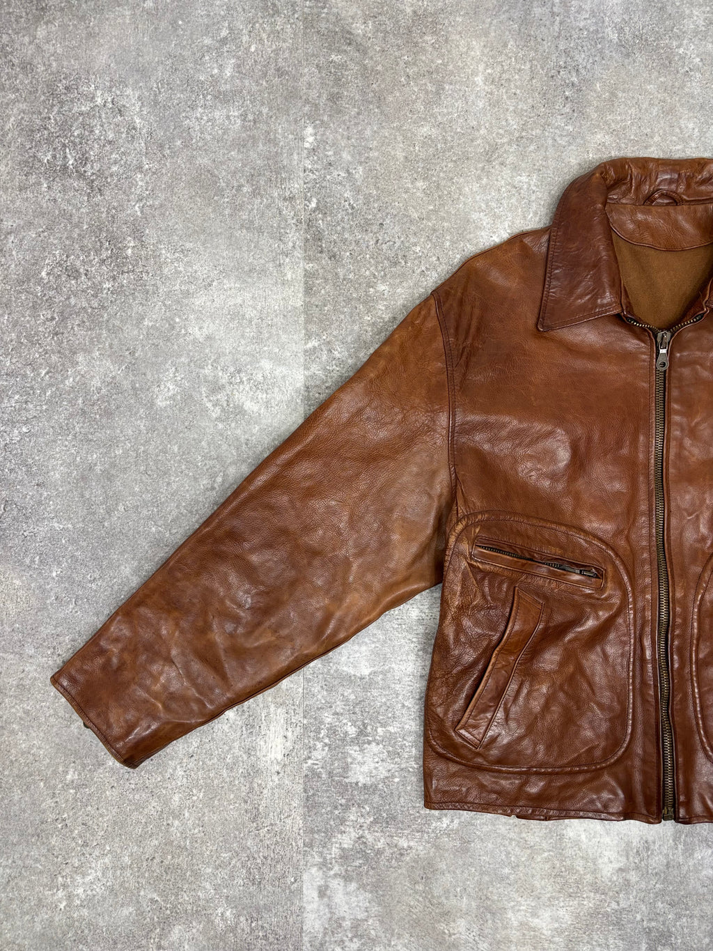 ~1990s Stealth & Co. Leather Zip Jacket – Brown
