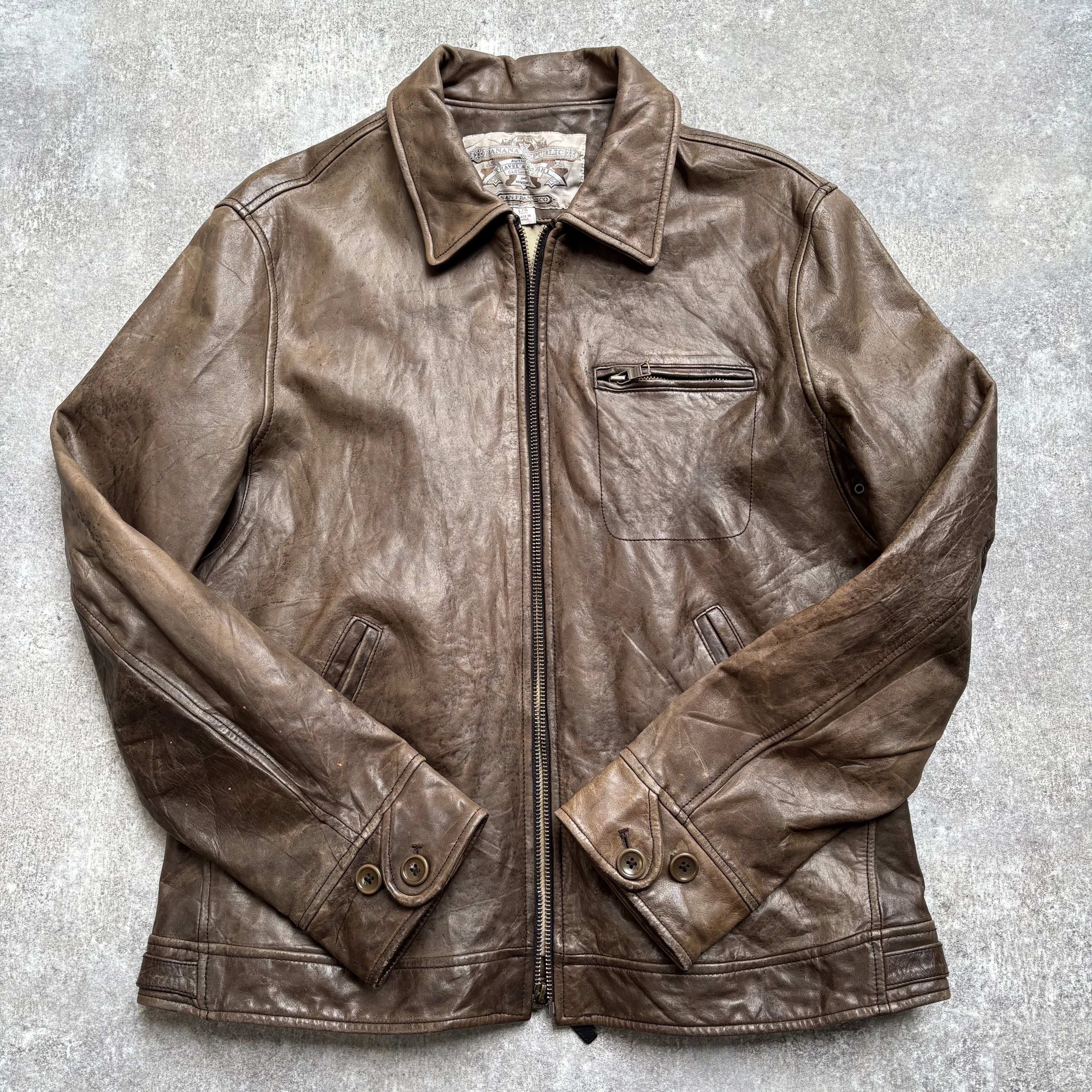 【1990's】Banana Republic Brown Leather Jacket