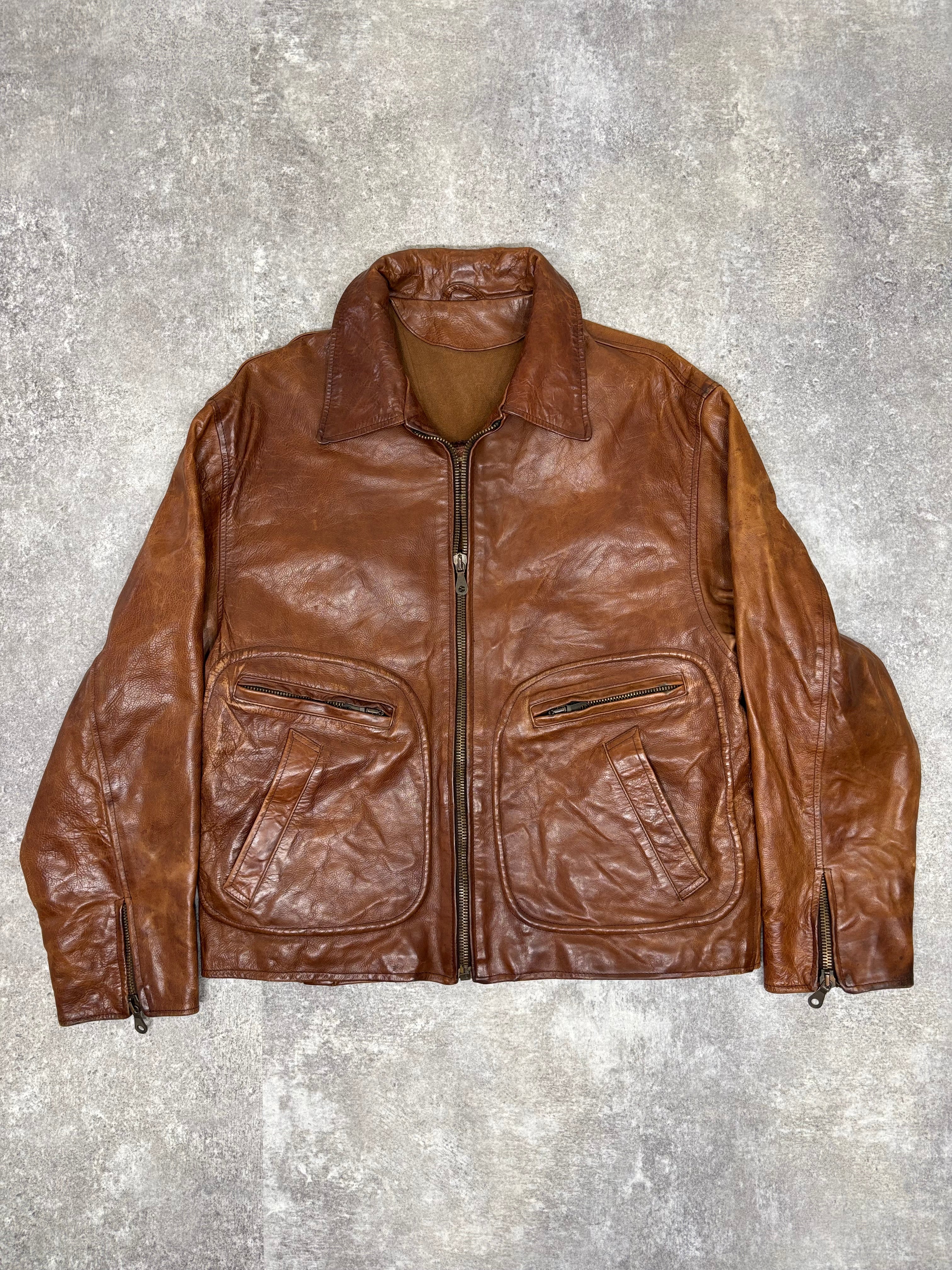 ~1990s Stealth & Co. Leather Zip Jacket – Brown