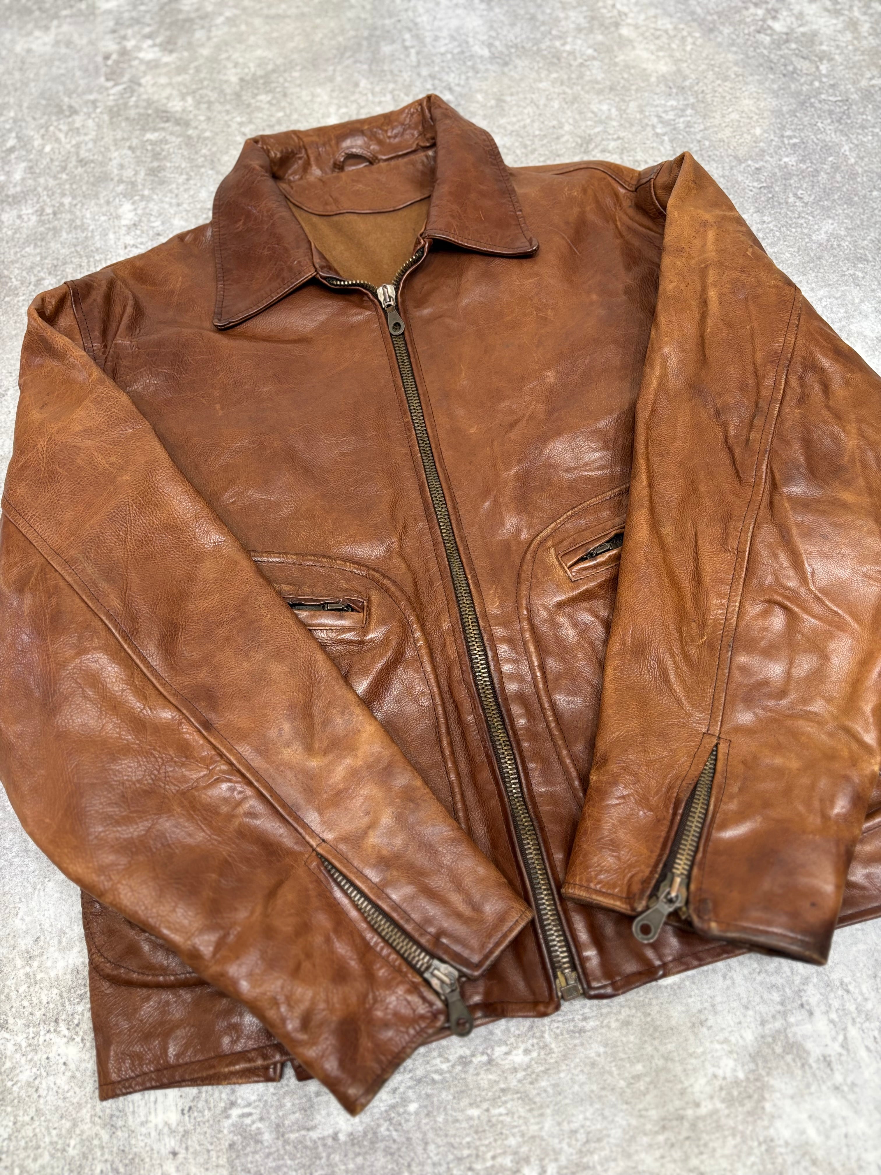 ~1990s Stealth & Co. Leather Zip Jacket – Brown