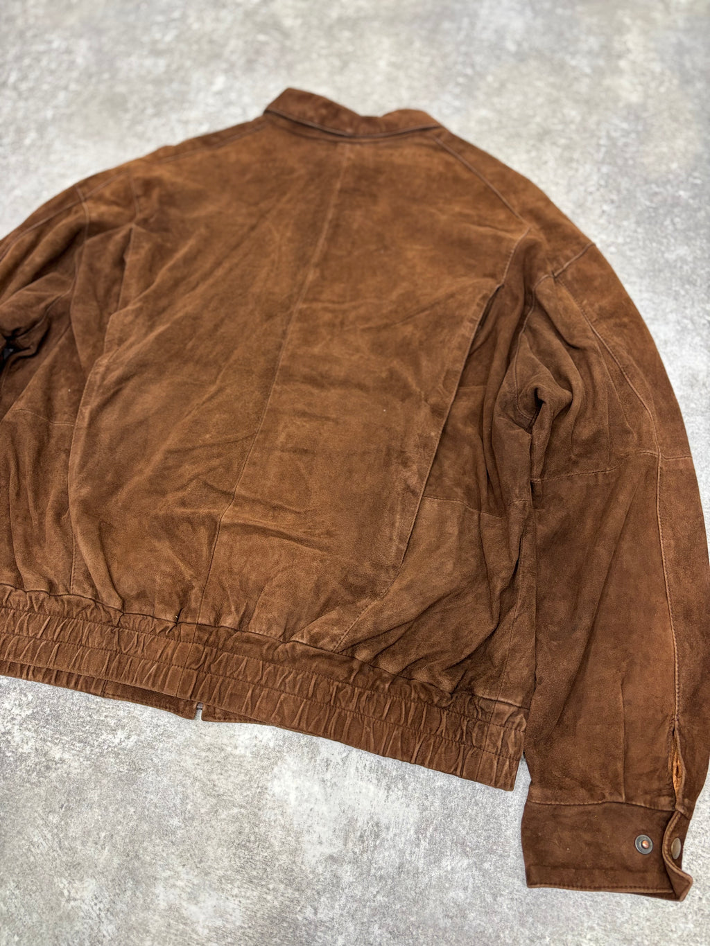 Brown Suede Leather Zip Jacket