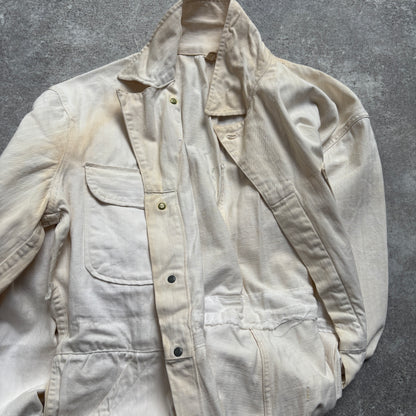 【1940's】Aviation Service Inc. White Coveralls 月桂樹ボタン