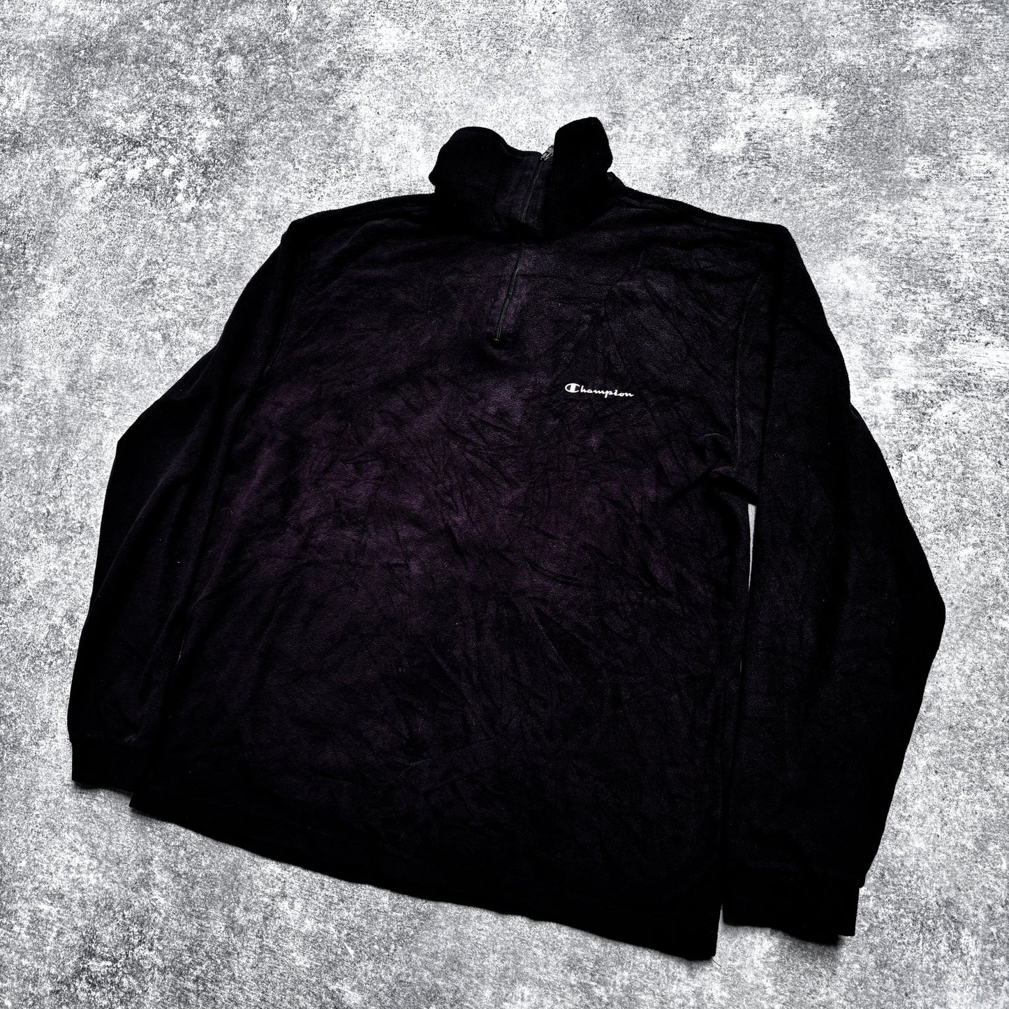 【1990’s】Champion Black Half-Zip Fleece Pullover