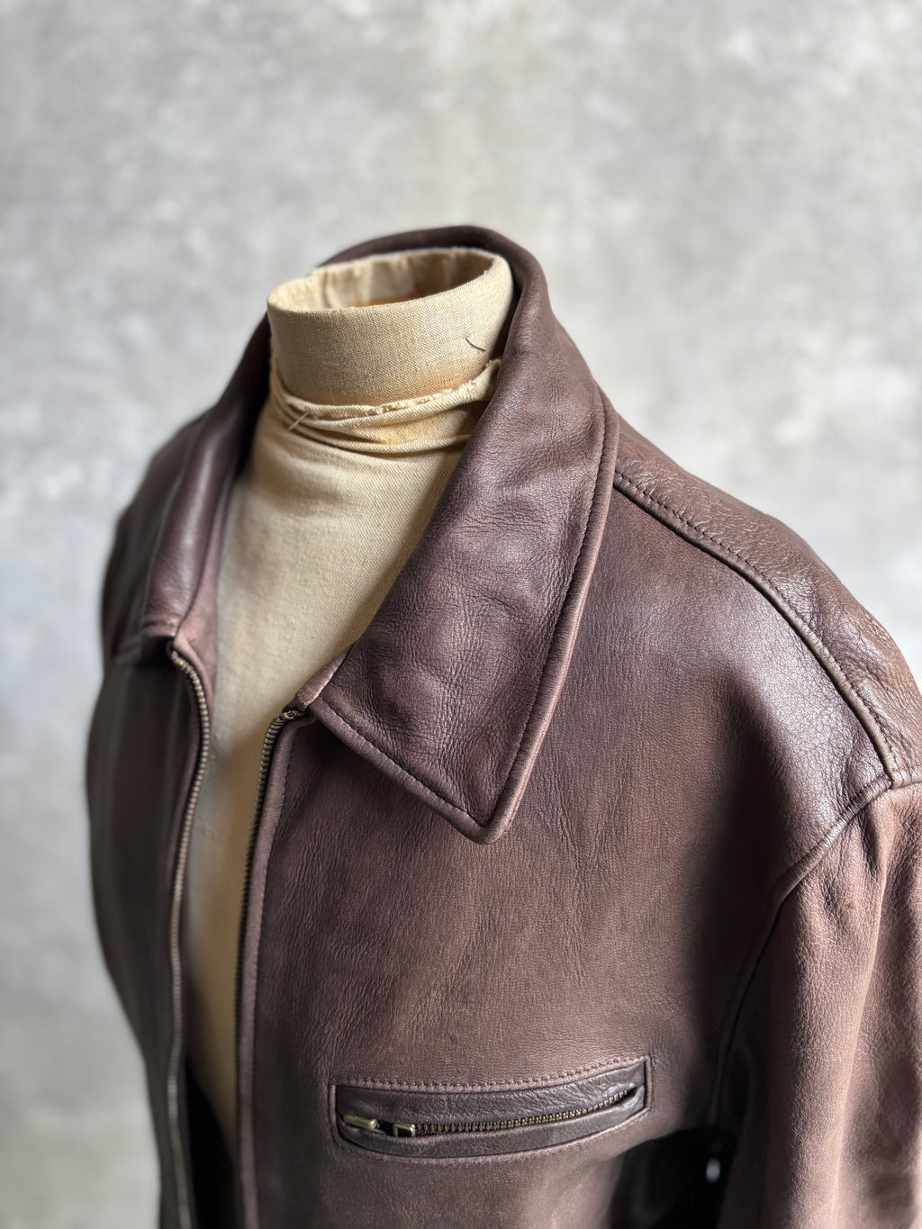【1970‘s】 Roots Brown Leather Jacket