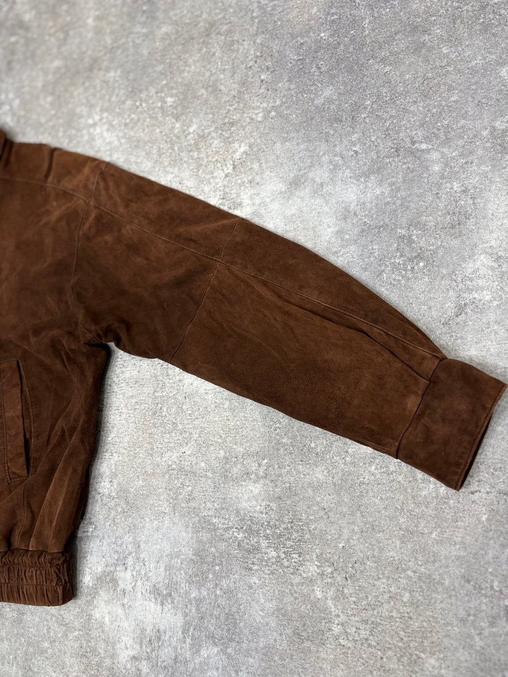 Brown Suede Leather Zip Jacket