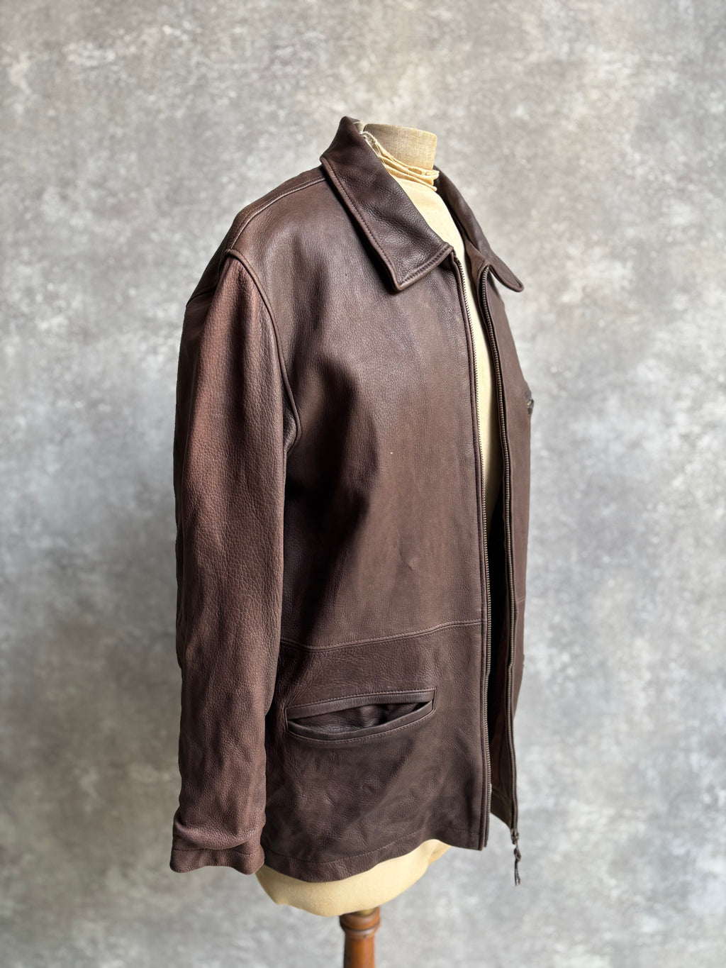 【1970‘s】 Roots Brown Leather Jacket