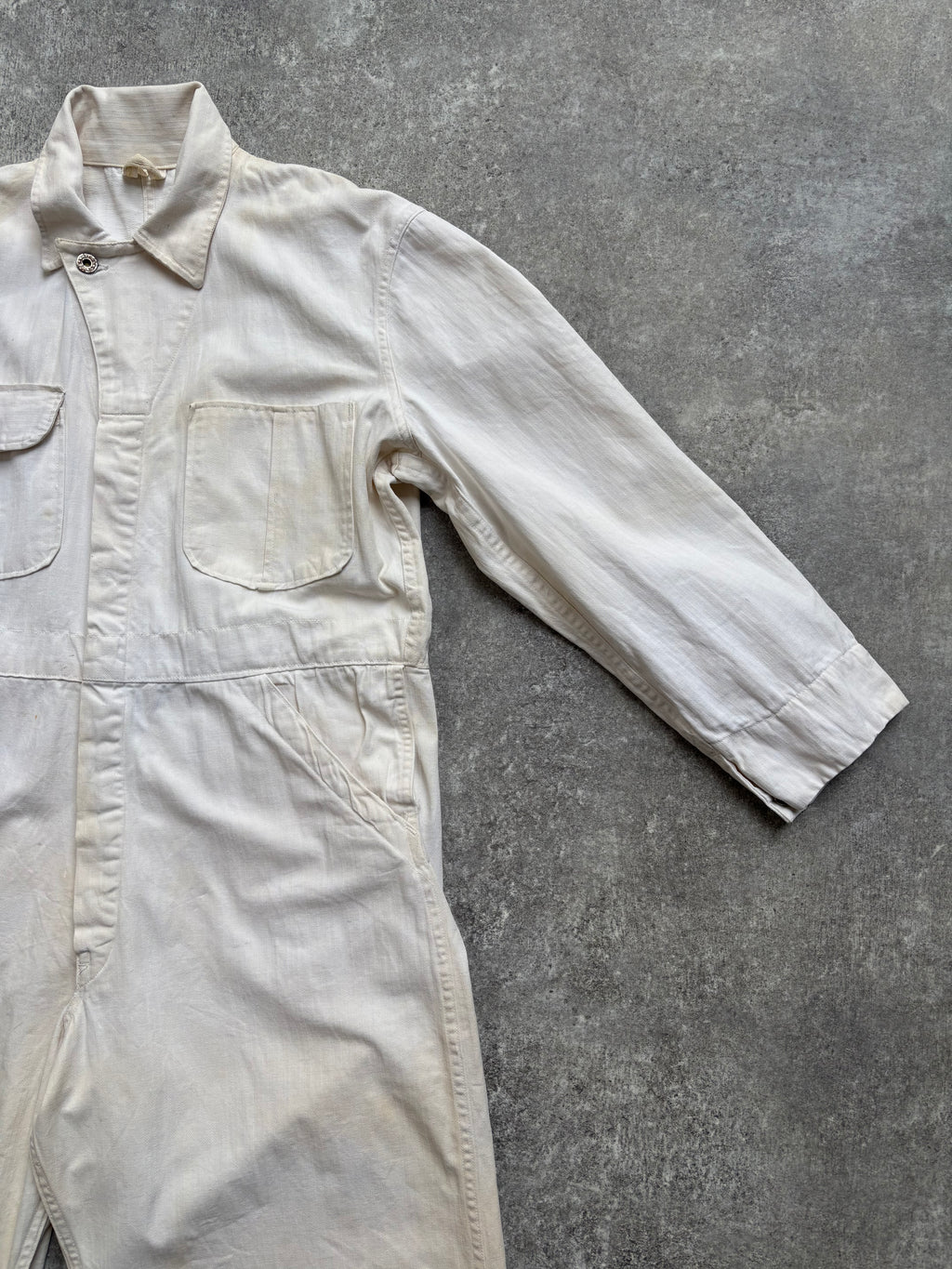 【1940's】Aviation Service Inc. White Coveralls 月桂樹ボタン