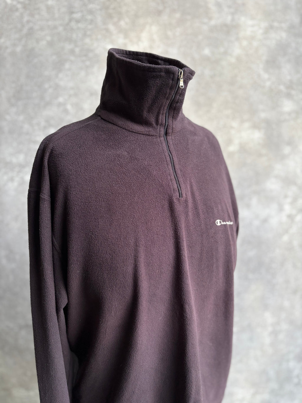【1990’s】Champion Black Half-Zip Fleece Pullover