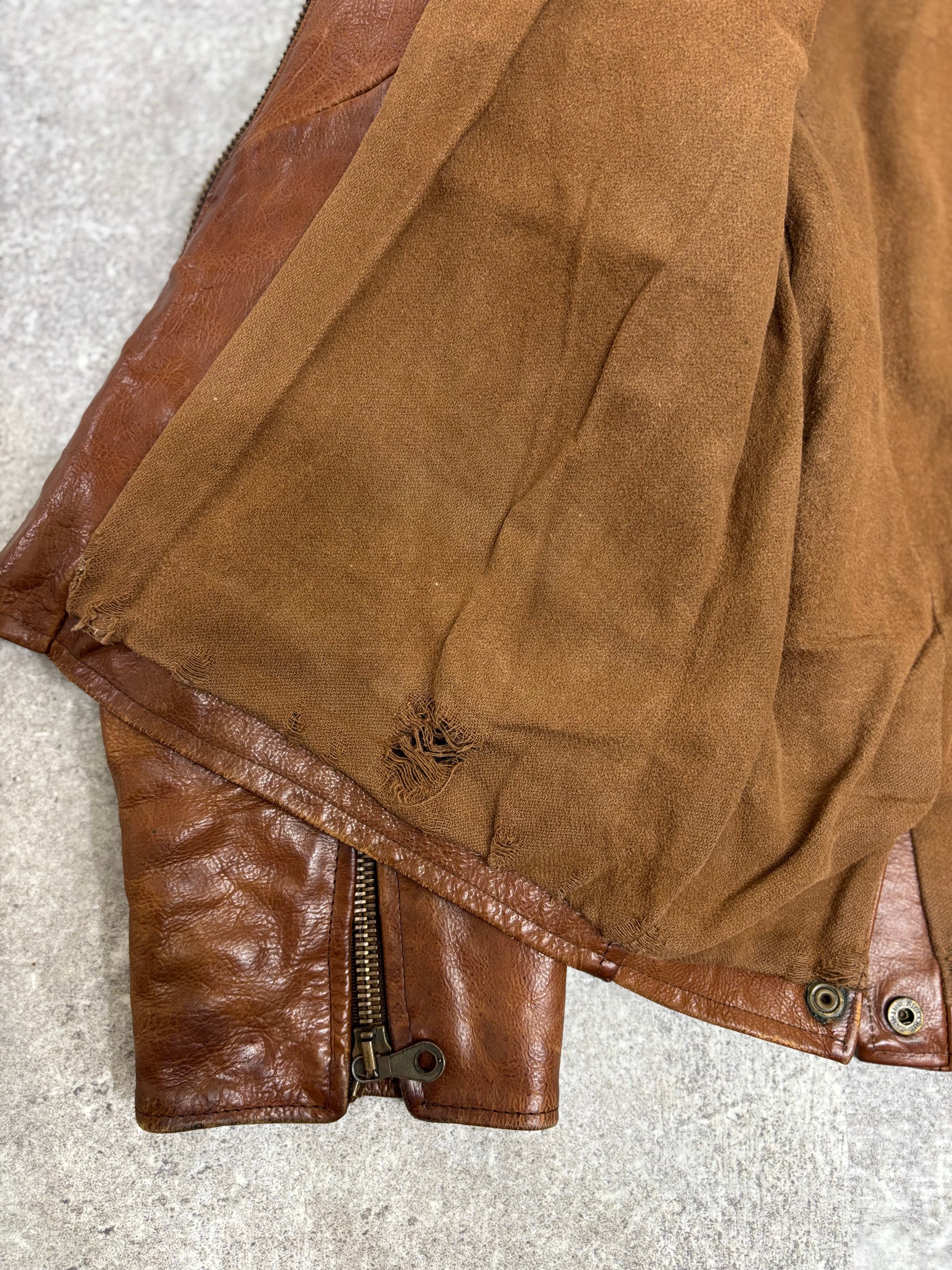 ~1990s Stealth & Co. Leather Zip Jacket – Brown