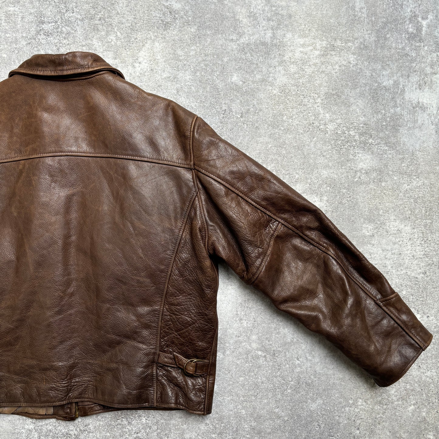 【~1990‘s】Brown Leather Jacket 『WORLD BEATERS』