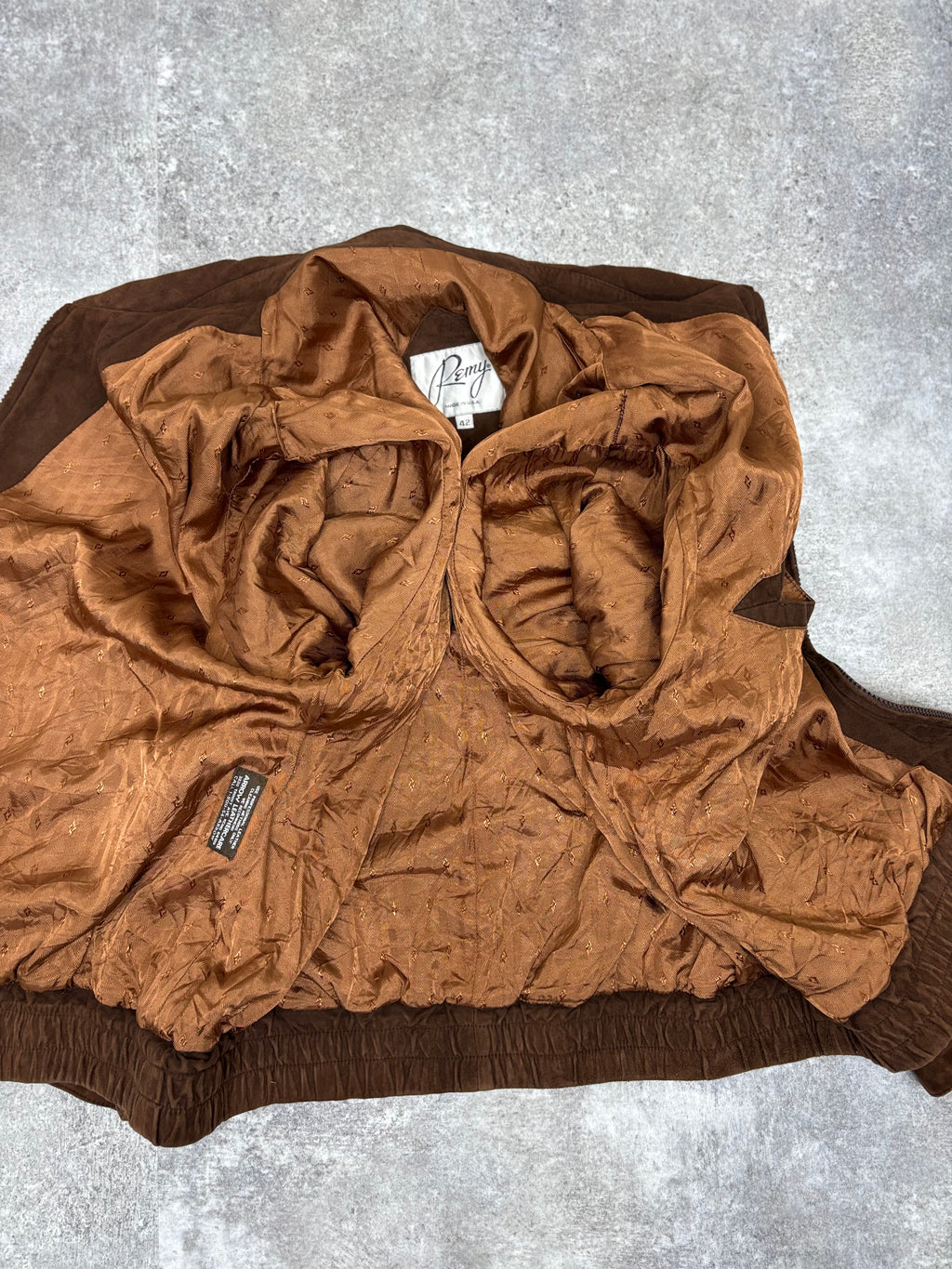 Brown Suede Leather Zip Jacket