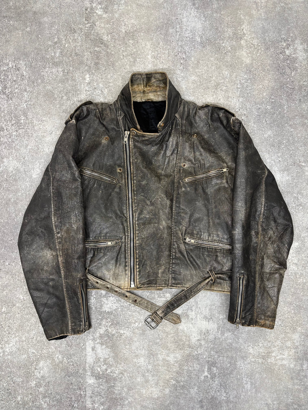 ～1990s Vintage Distressed Leather Riders Jacket