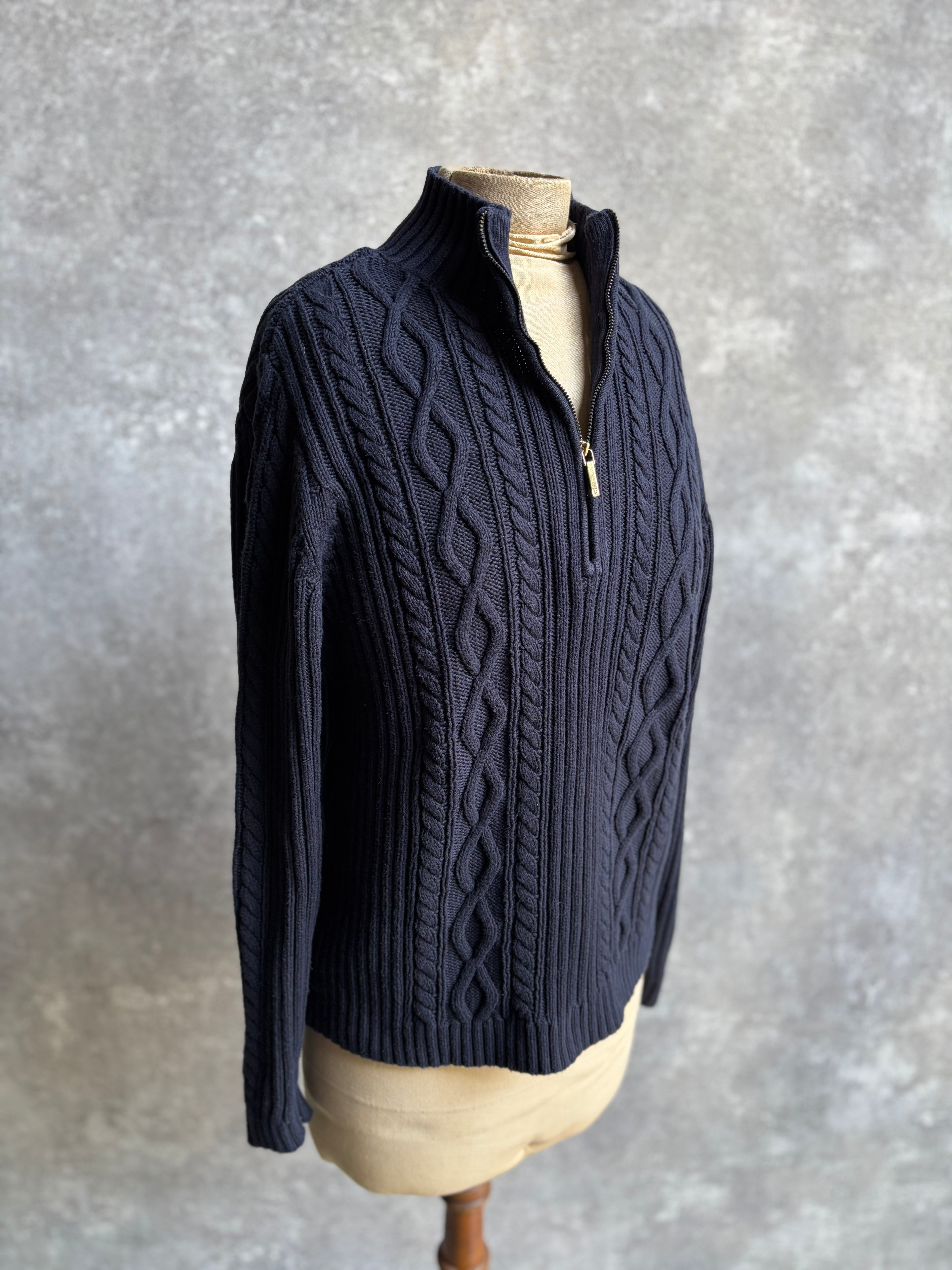 [1990's] Chaps Cable Knit Mock Neck Sweater