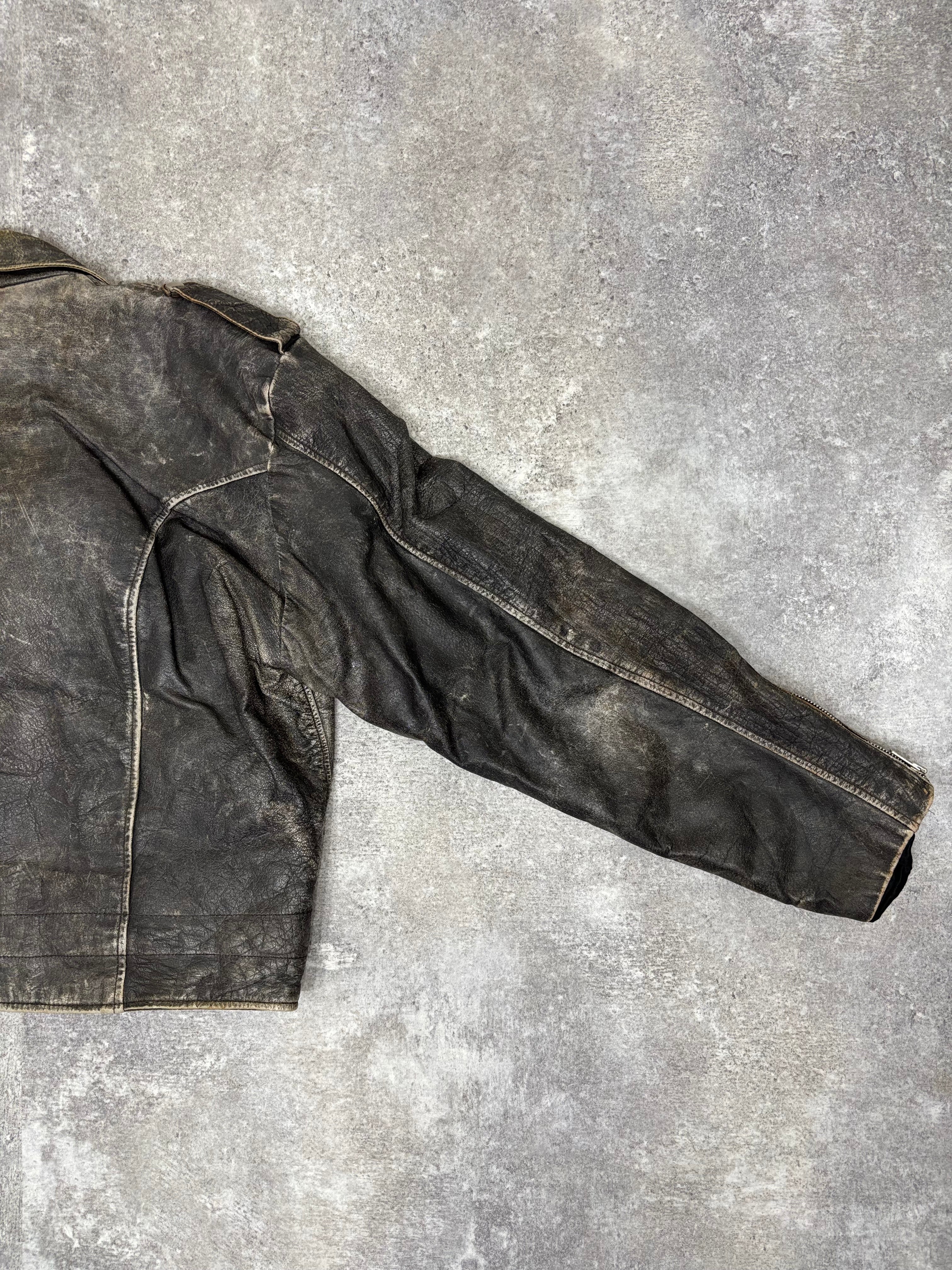 ～1990s Vintage Distressed Leather Riders Jacket