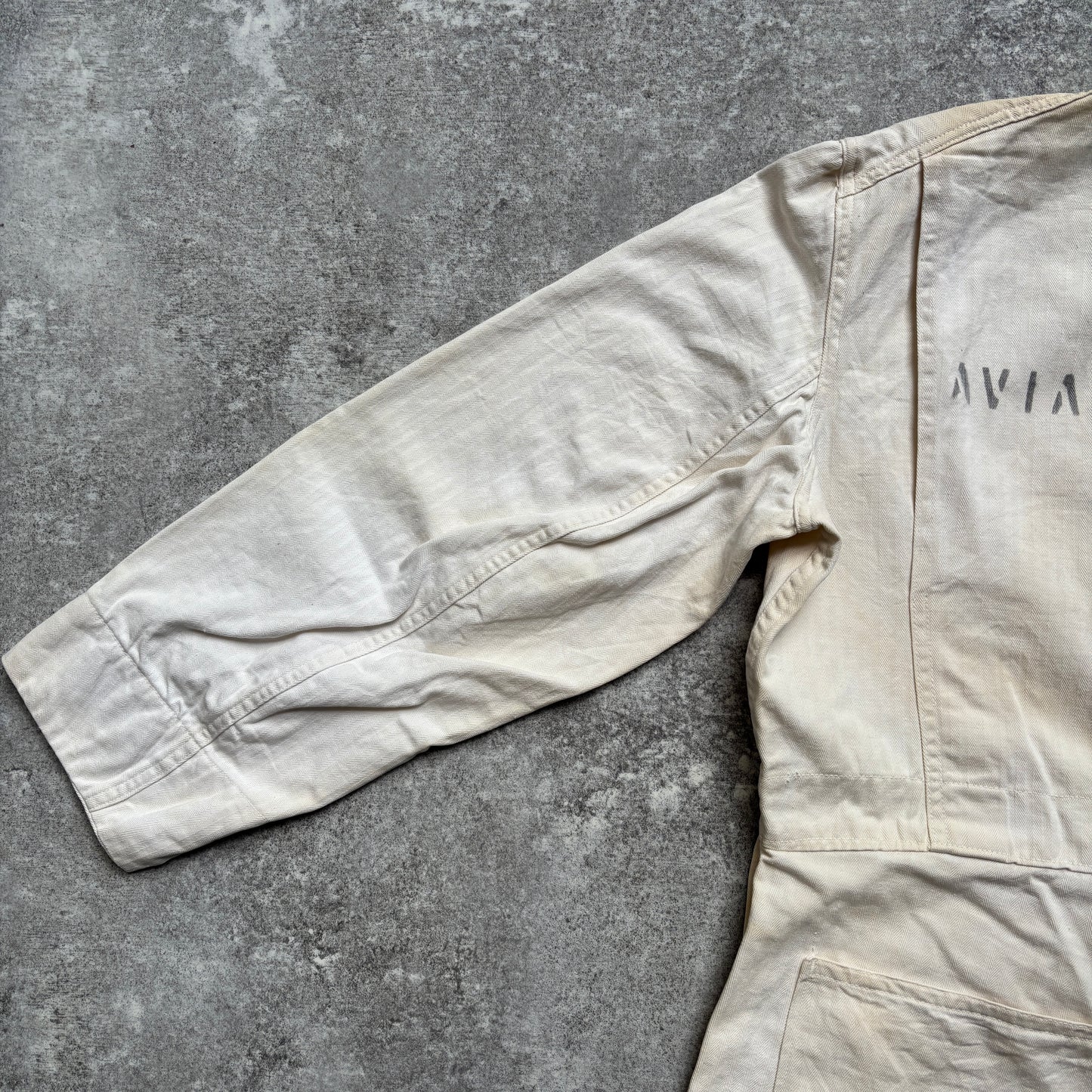 【1940's】Aviation Service Inc. White Coveralls 月桂樹ボタン