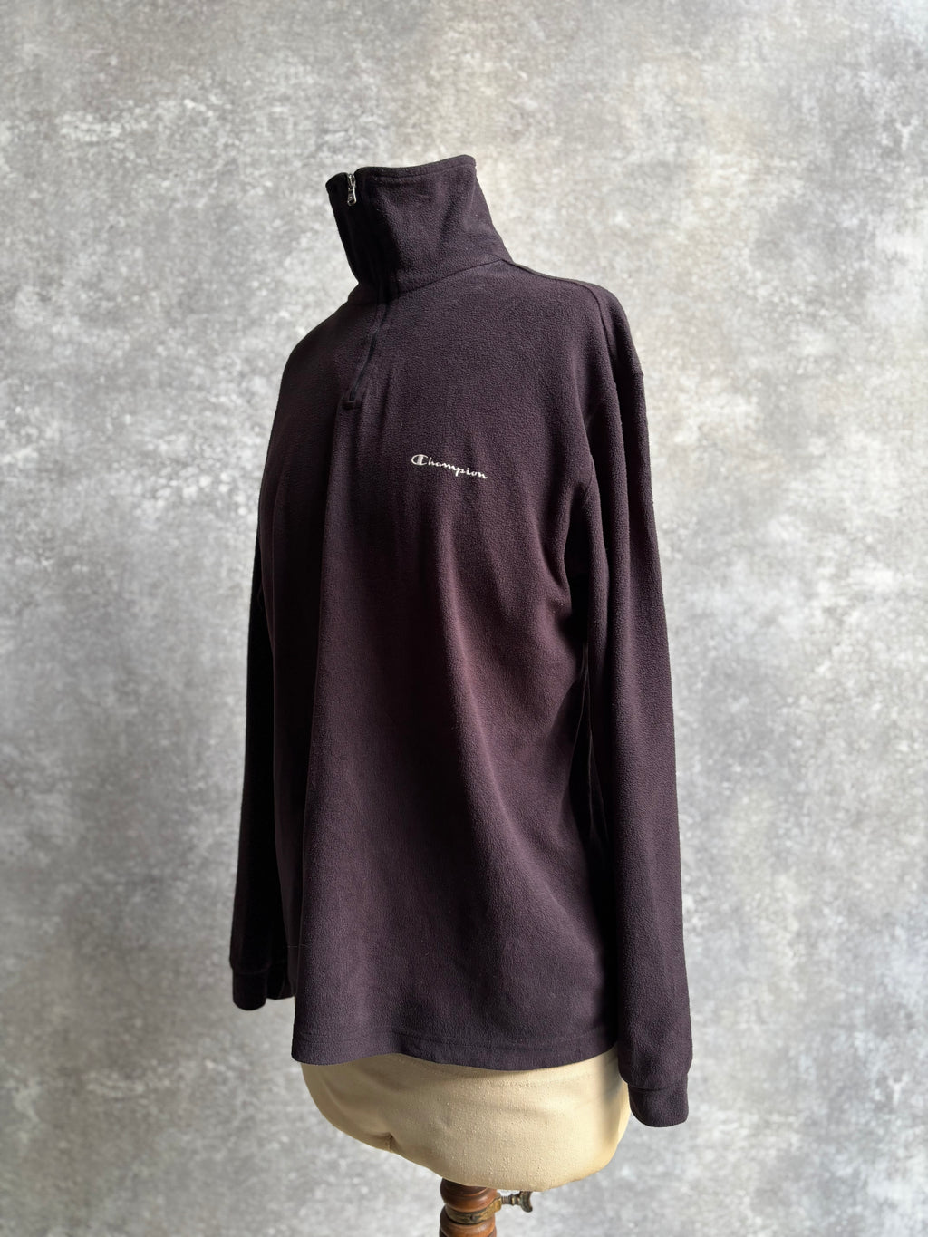 【1990’s】Champion Black Half-Zip Fleece Pullover