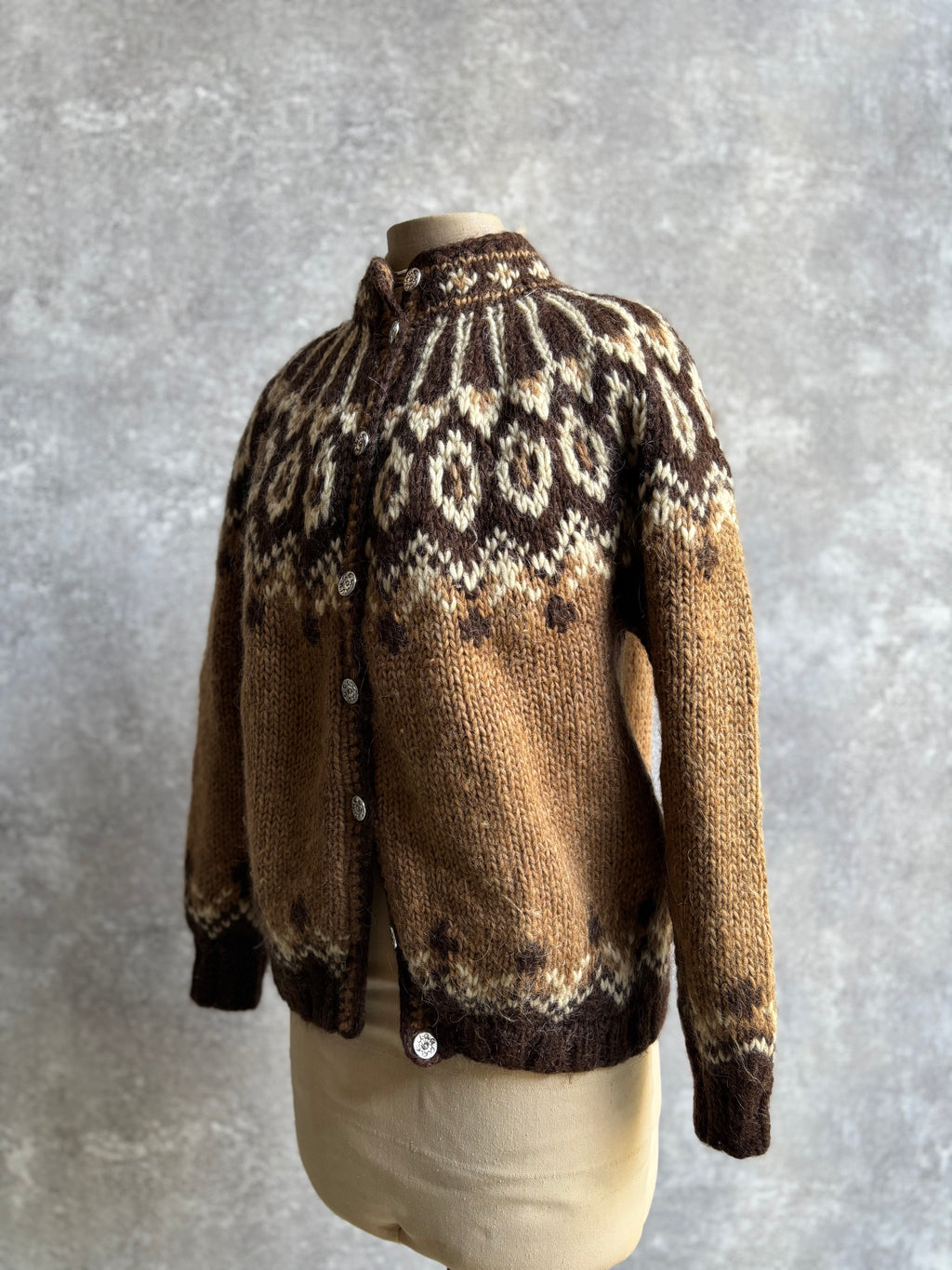 【~1980’s】Nordic Wool Knit Cardigan