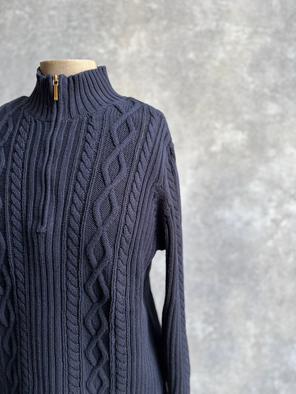 [1990's] Chaps Cable Knit Mock Neck Sweater