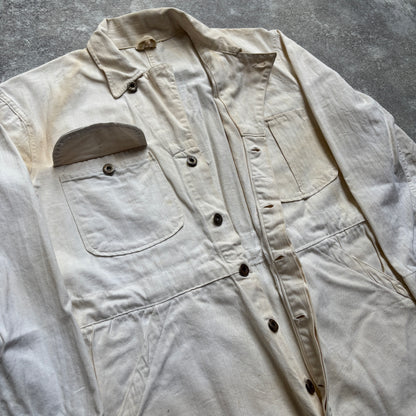 【1940's】Aviation Service Inc. White Coveralls 月桂樹ボタン