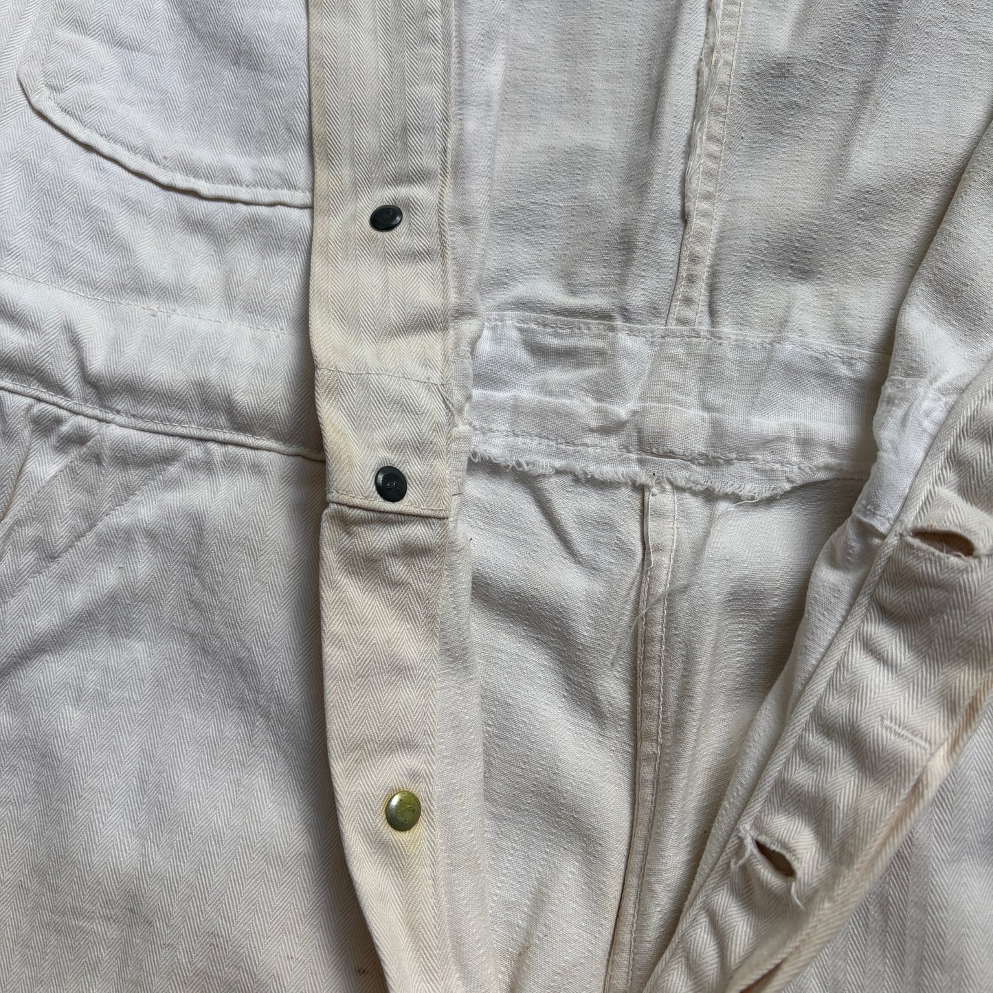 【1940's】Aviation Service Inc. White Coveralls 月桂樹ボタン