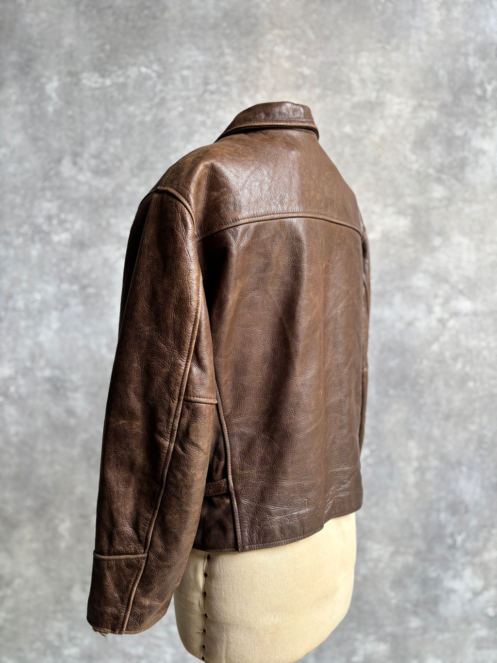 【~1990‘s】Brown Leather Jacket 『WORLD BEATERS』