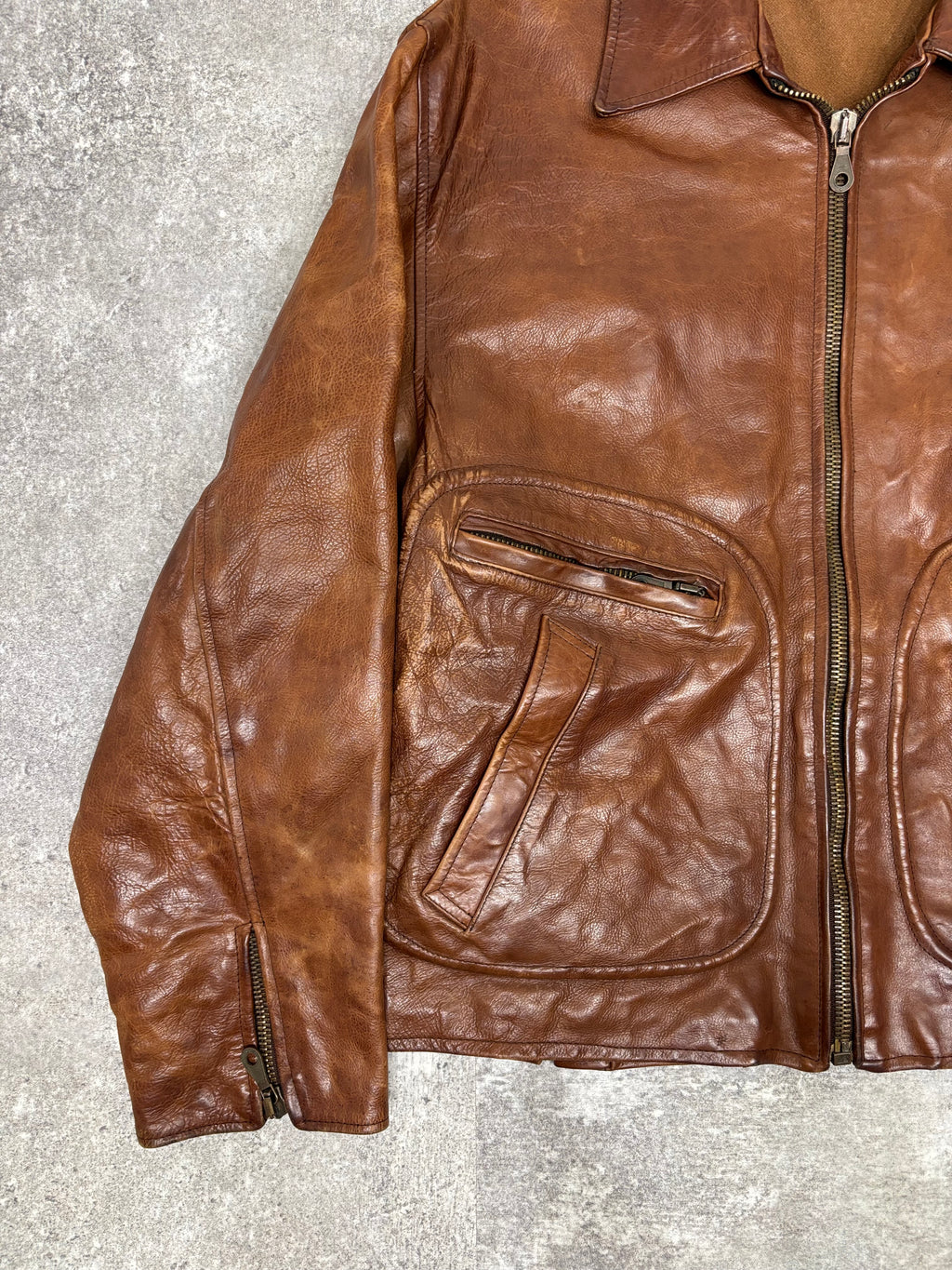~1990s Stealth & Co. Leather Zip Jacket – Brown