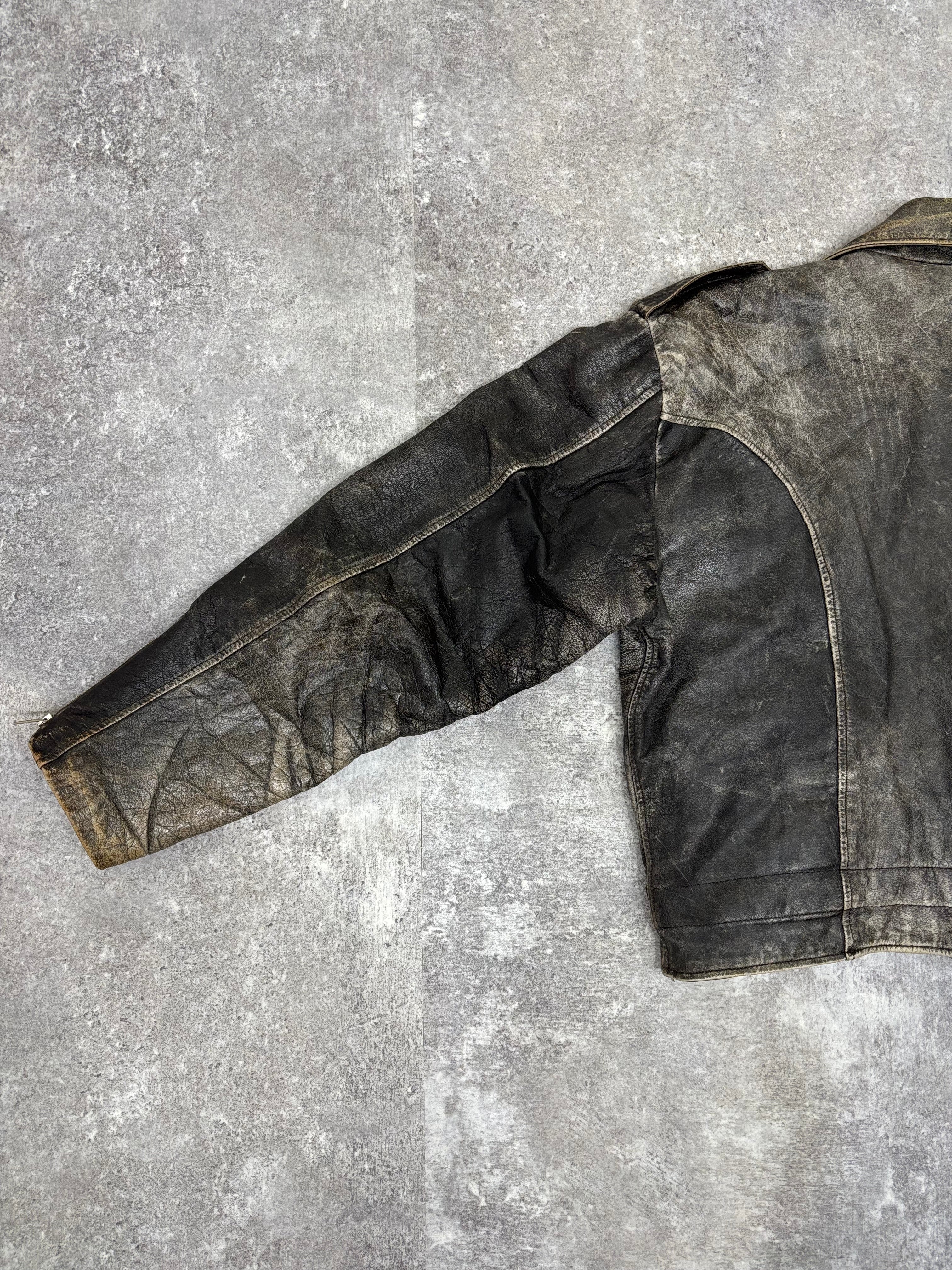～1990s Vintage Distressed Leather Riders Jacket