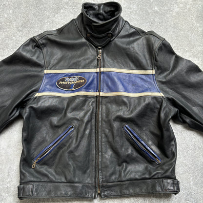 【~1990‘s】Black Leather Riders Jacket『Moto Mod』