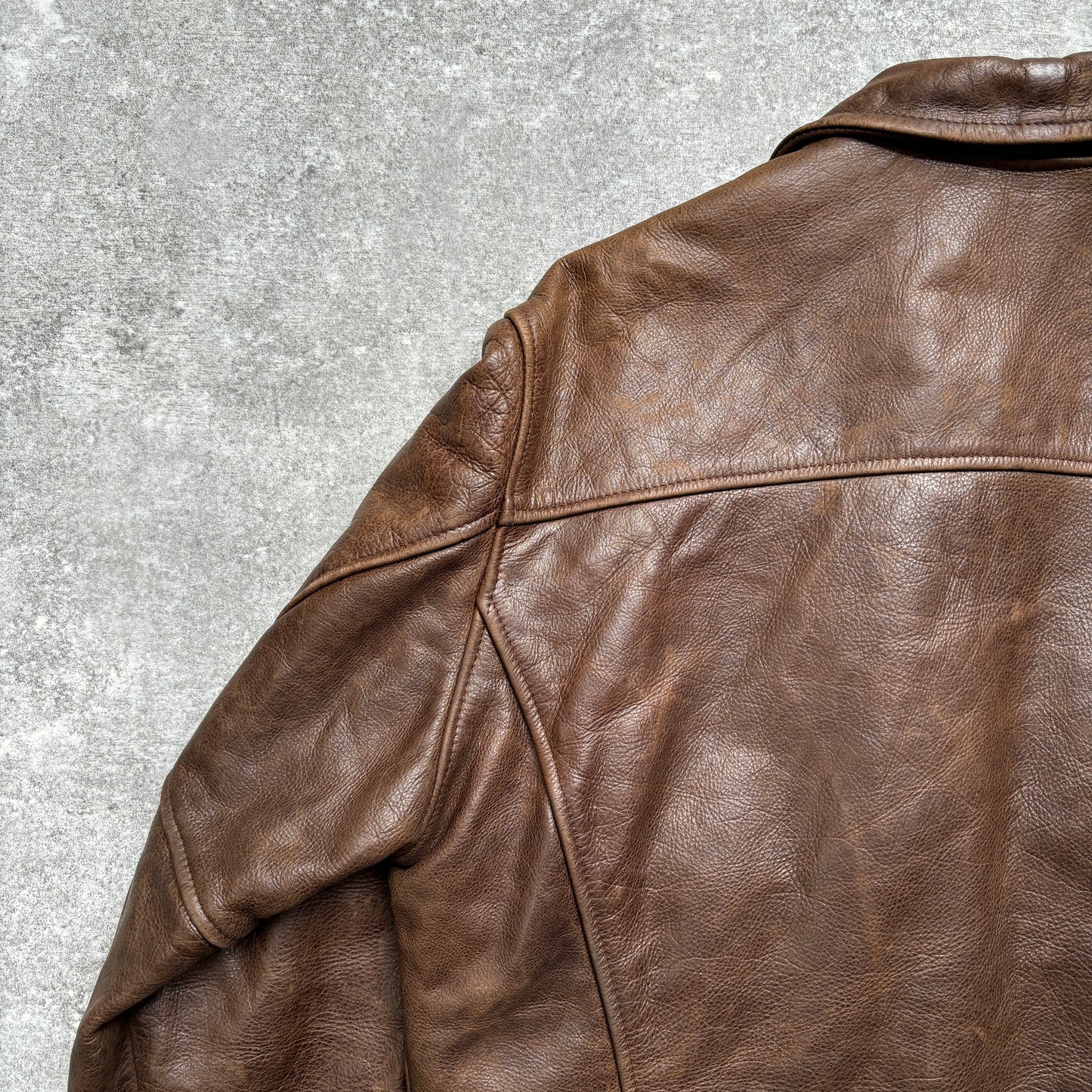 【~1990‘s】Brown Leather Jacket 『WORLD BEATERS』