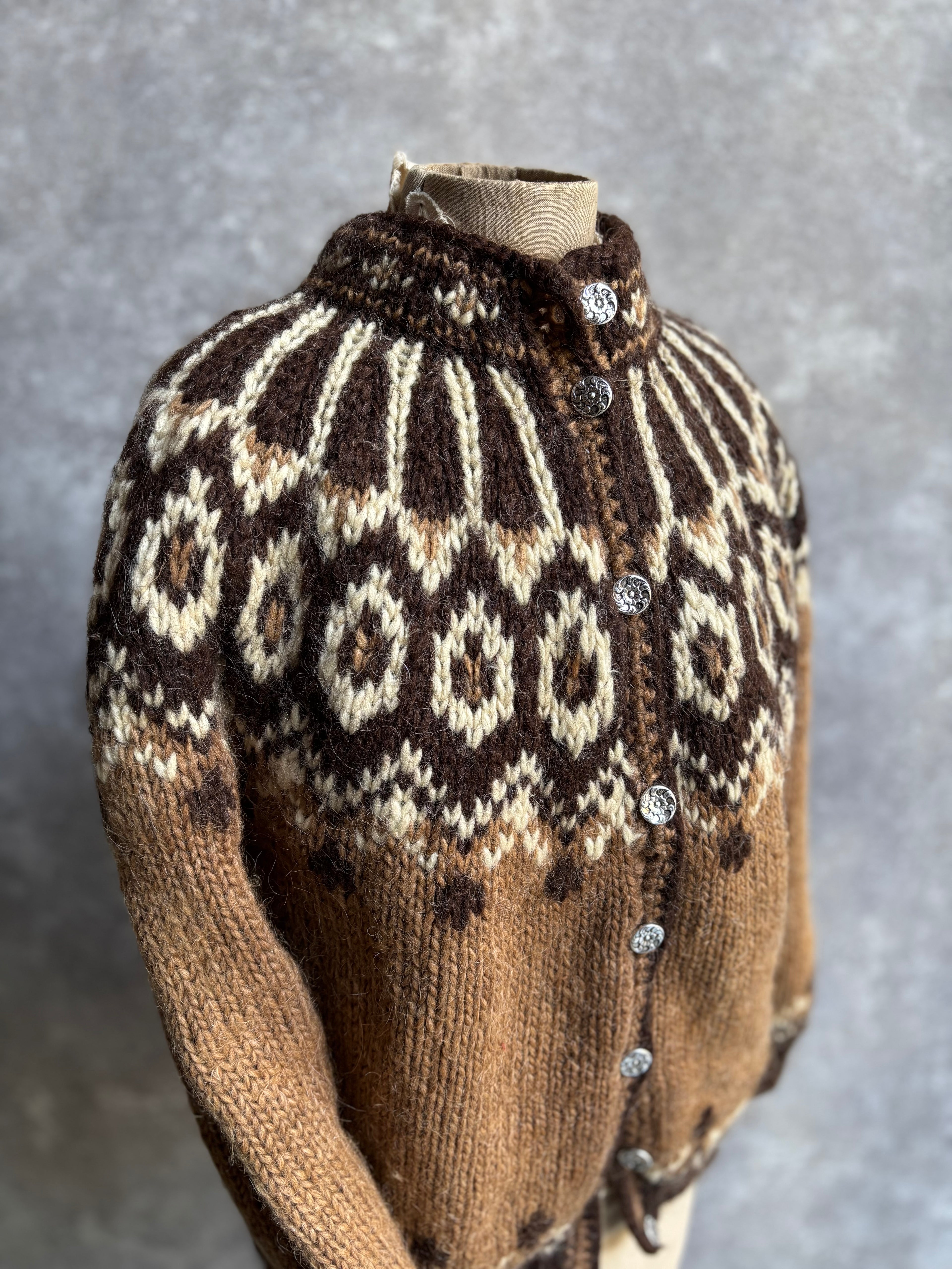 【~1980’s】Nordic Wool Knit Cardigan