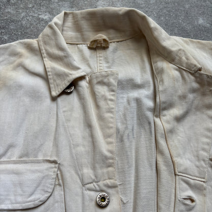 【1940's】Aviation Service Inc. White Coveralls 月桂樹ボタン