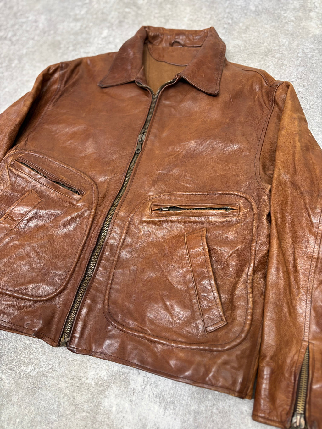 ~1990s Stealth & Co. Leather Zip Jacket – Brown