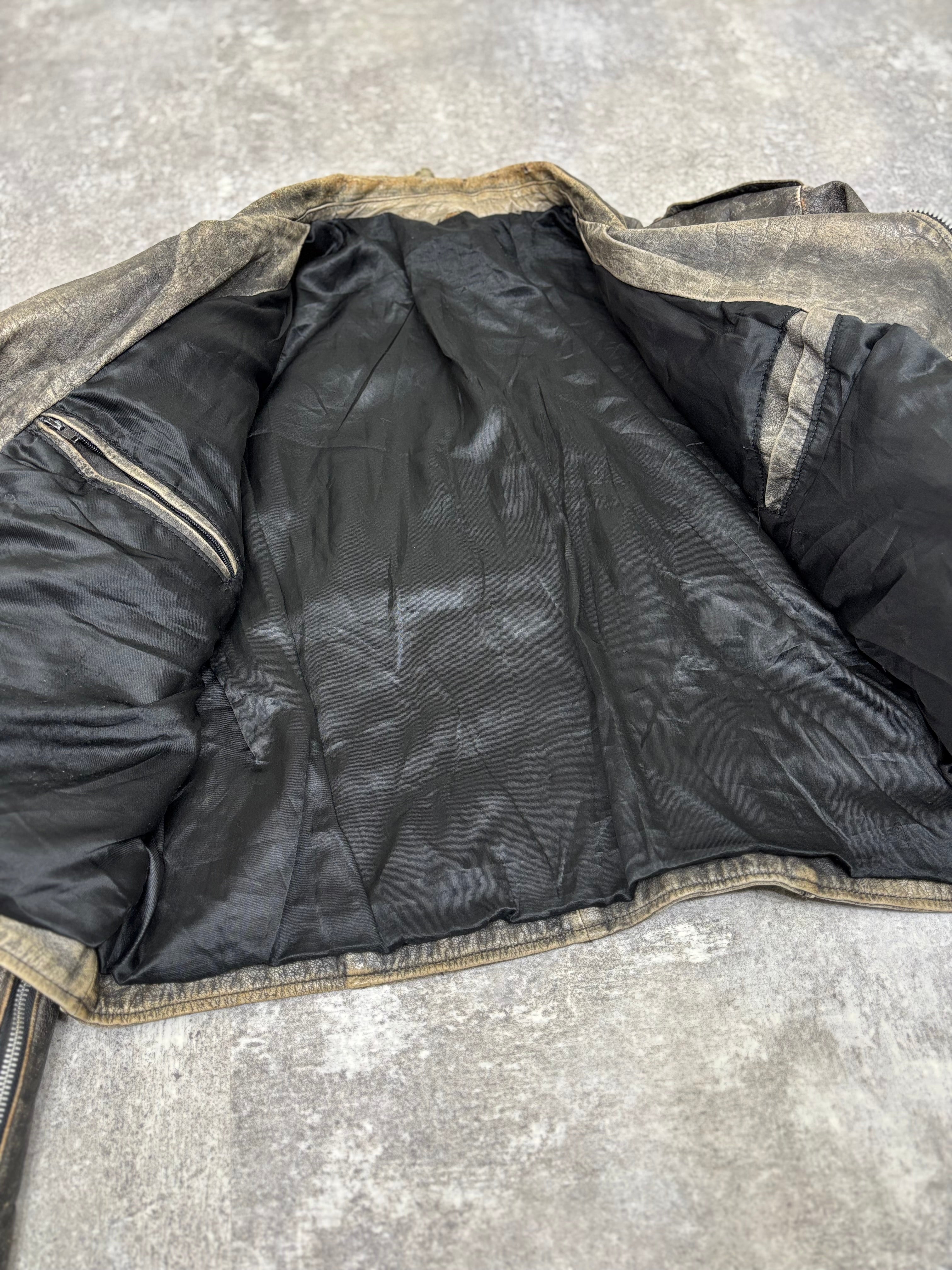 ～1990s Vintage Distressed Leather Riders Jacket