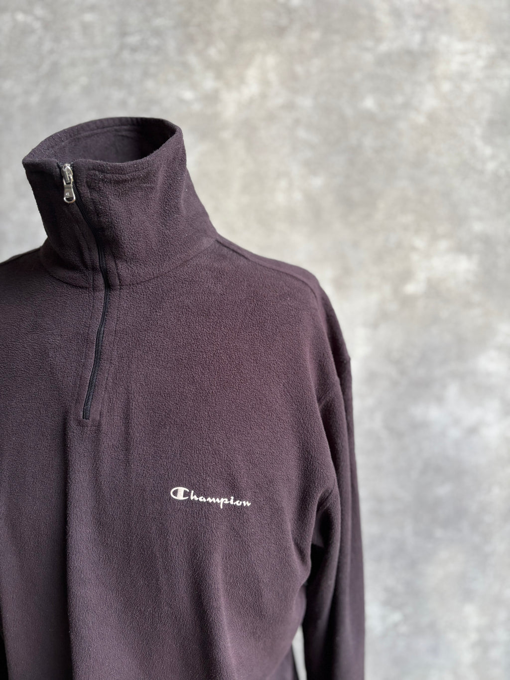【1990’s】Champion Black Half-Zip Fleece Pullover