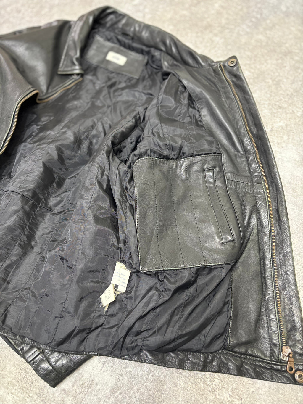 2000s Vintage Black Leather Jacket by KIABI