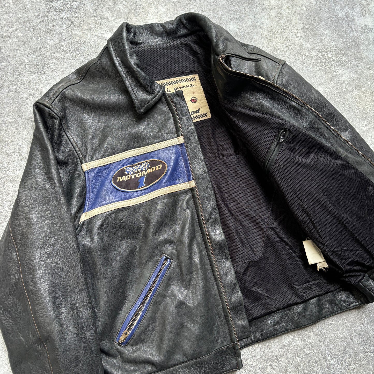 【~1990‘s】Black Leather Riders Jacket『Moto Mod』