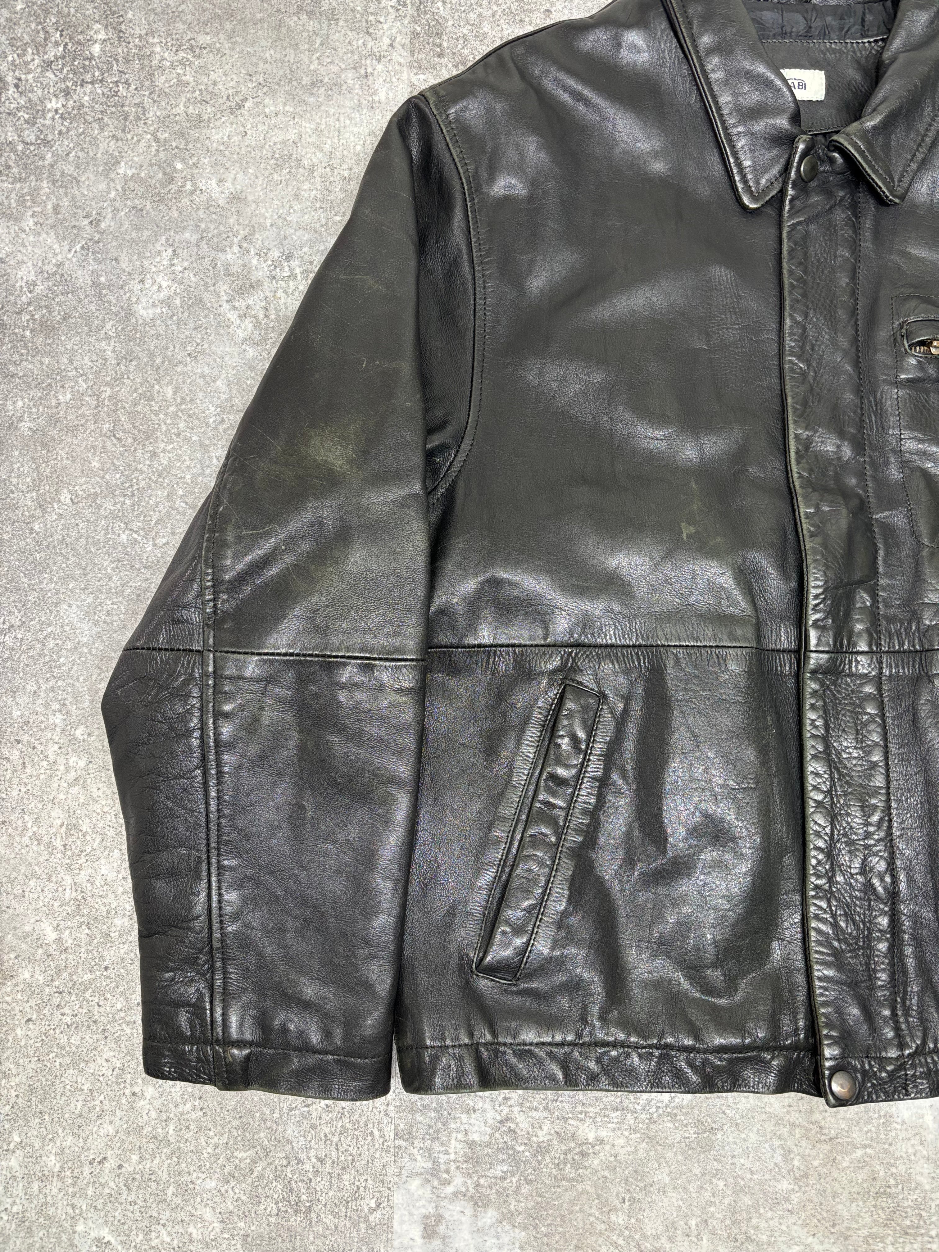 2000s Vintage Black Leather Jacket by KIABI