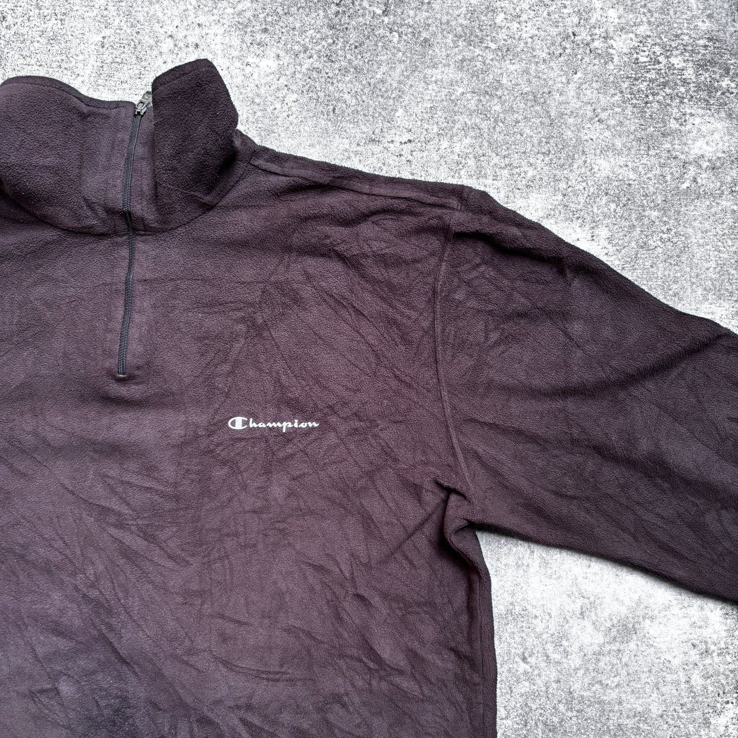 【1990’s】Champion Black Half-Zip Fleece Pullover